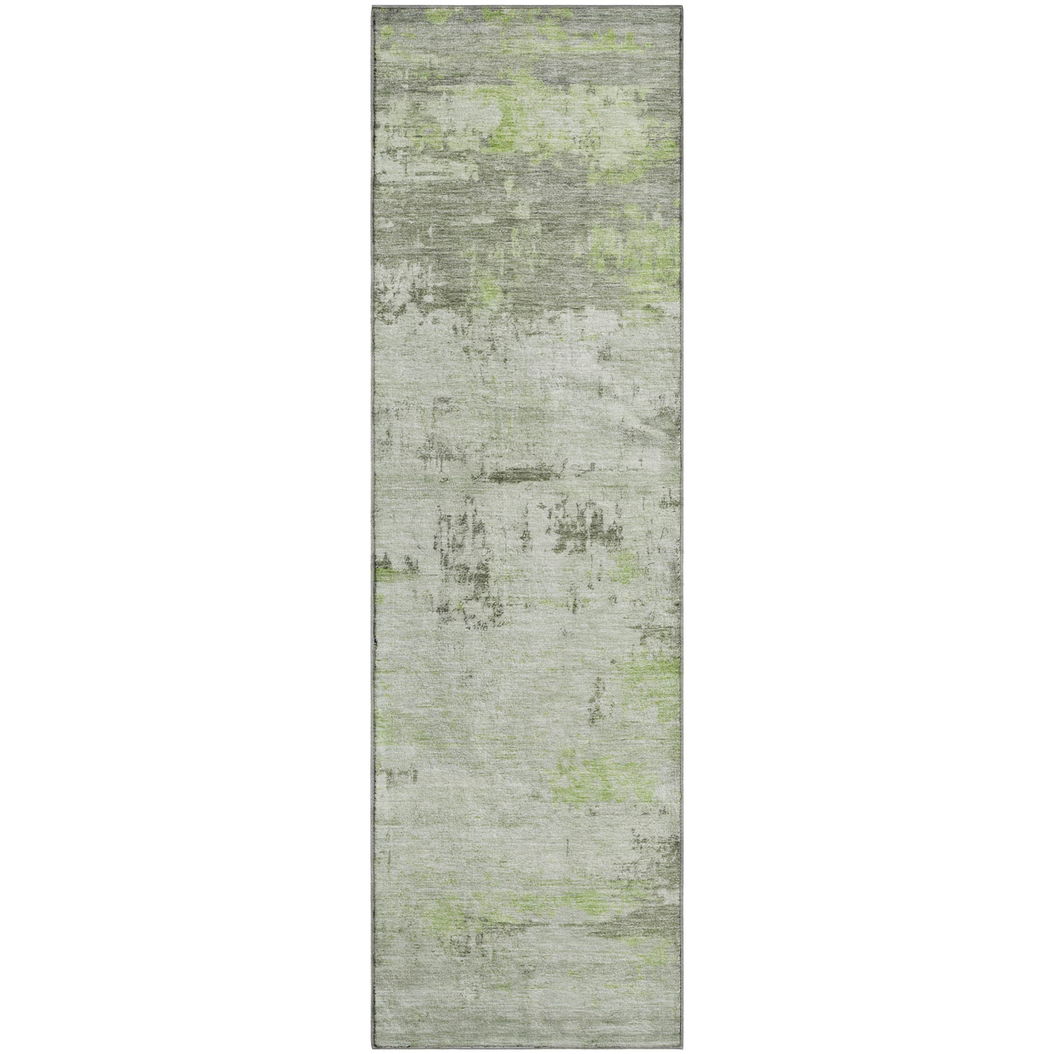 Marrakech Machine Washable Transitional Aloe Green Rug 2'3" x 7'6" #shape_Runner