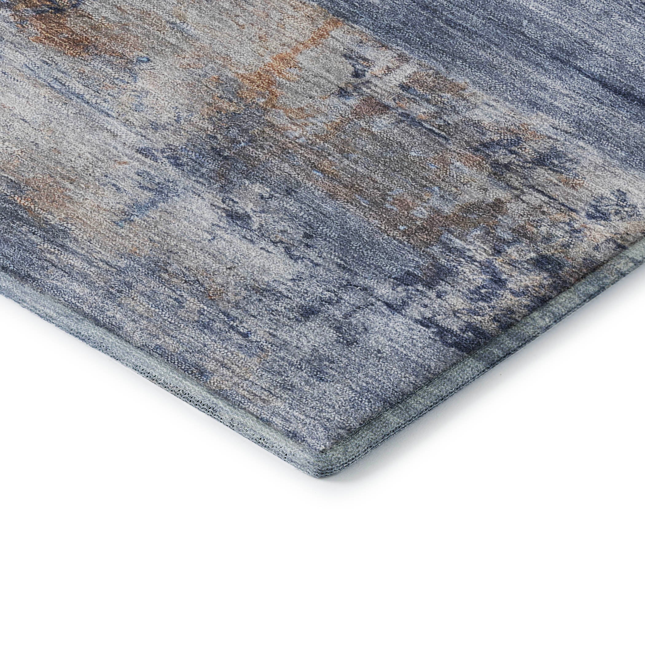 Florence Machine Washable Transitional Blue Rug 1'8" x 2'6" #shape_Rectangle