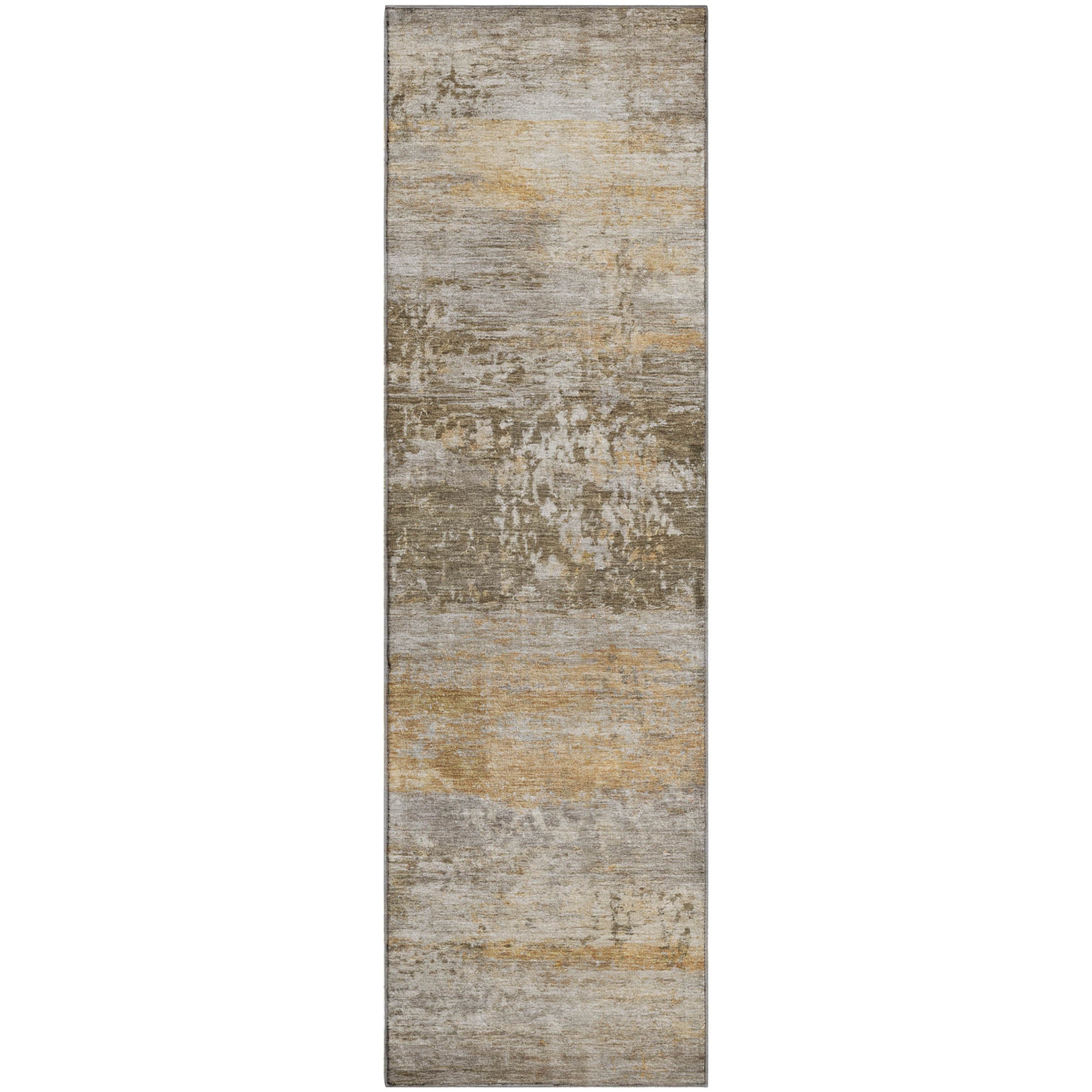 Florence Machine Washable Transitional Brown Rug 2'3" x 7'6" #shape_Runner
