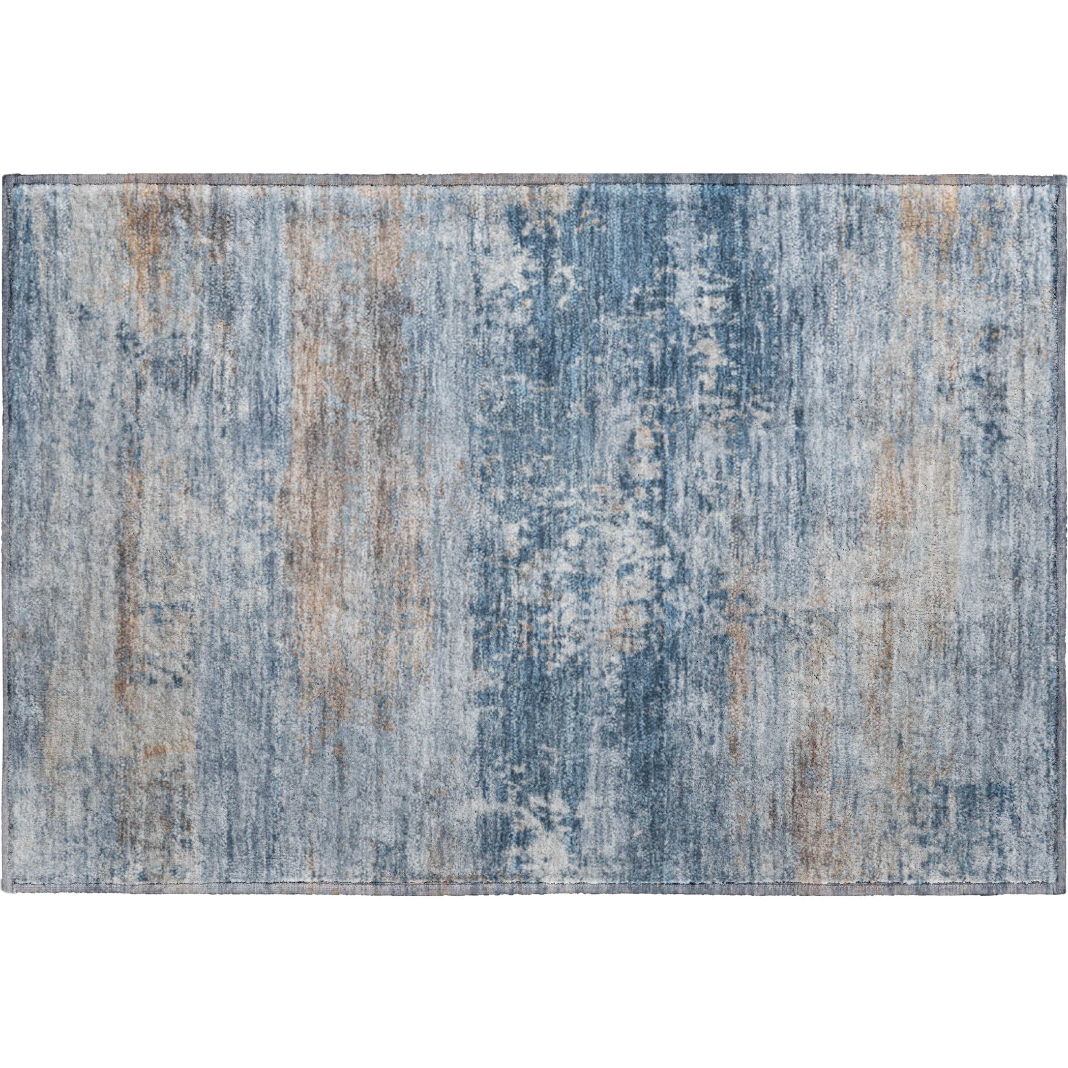Florence Machine Washable Transitional Denim Blue Rug 1'8" x 2'6" #shape_Rectangle