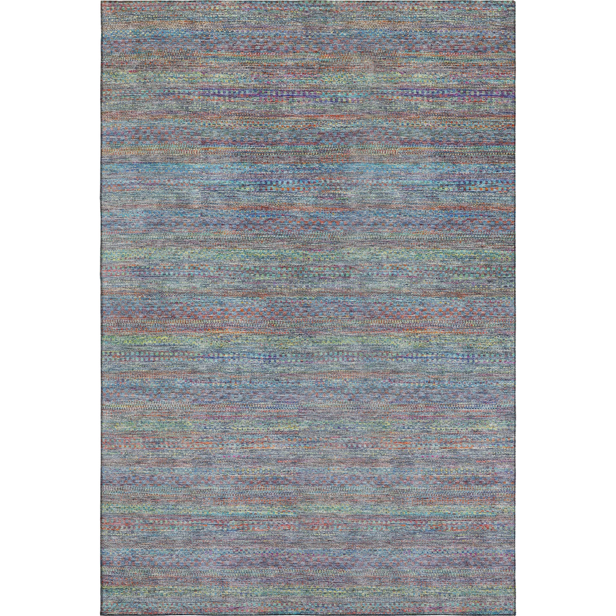 Santorini Machine Washable Transitional Blue Rug 2'6" x 3'10" #shape_Rectangle