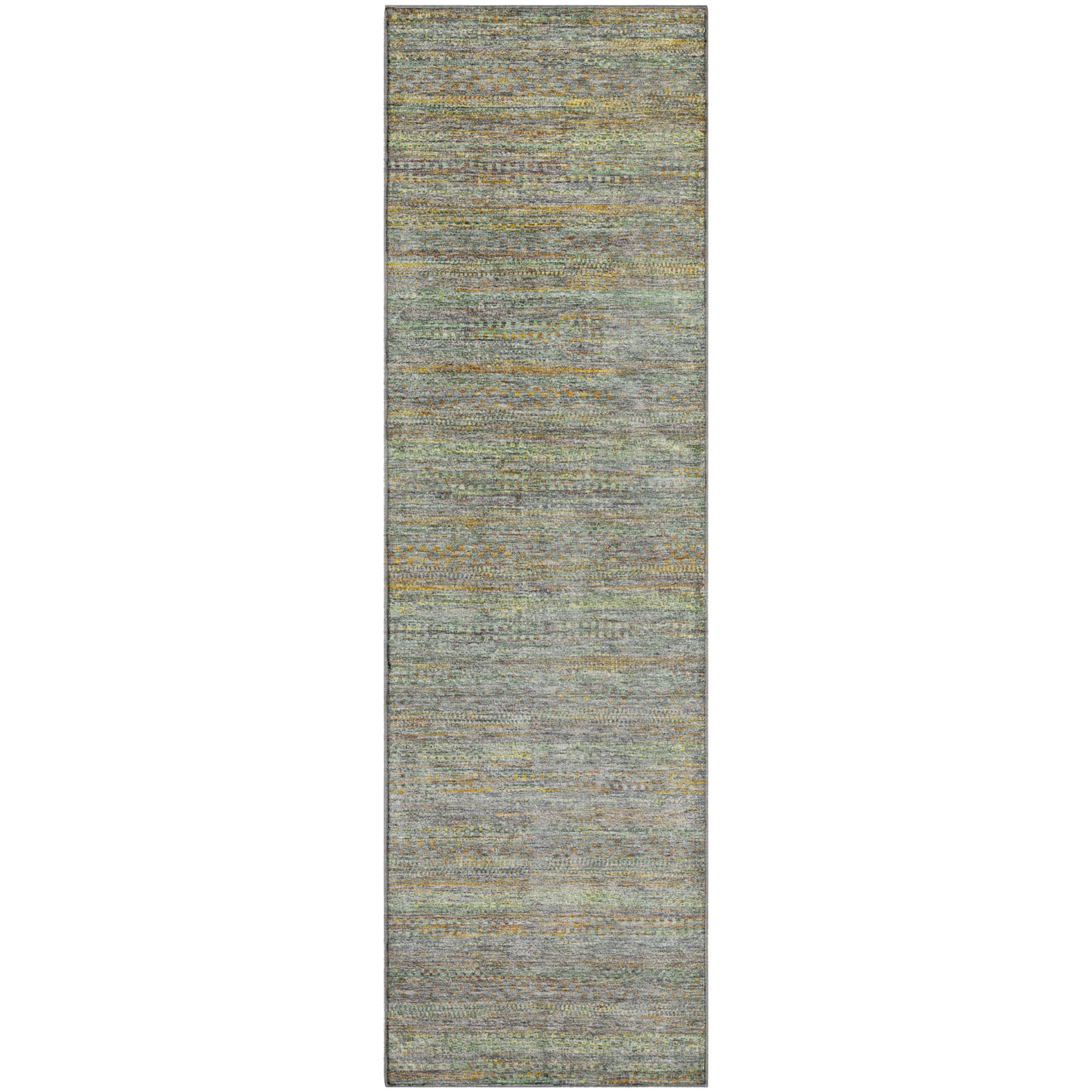 Santorini Machine Washable Transitional Gray Rug 2'3" x 7'6" #shape_Runner