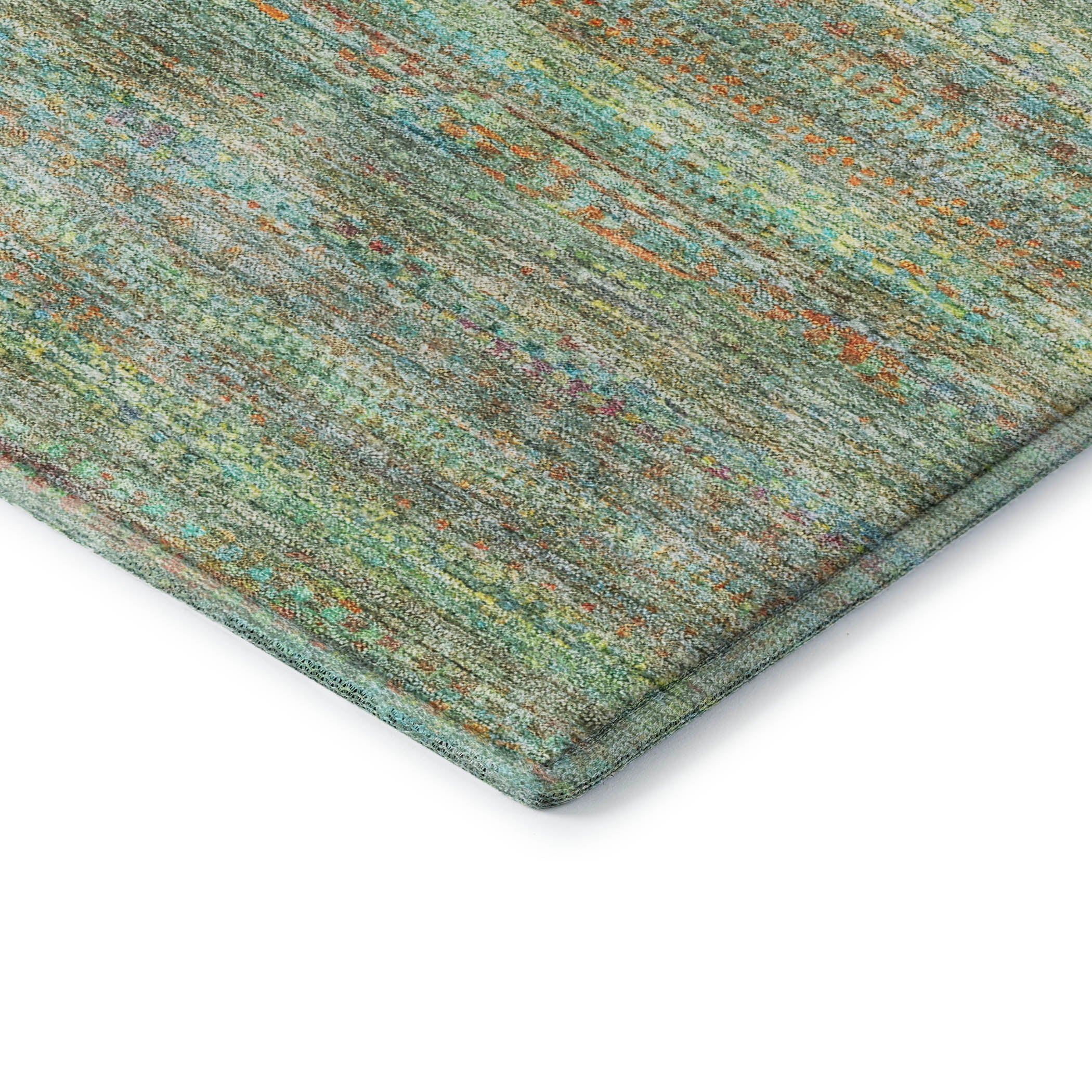 Santorini Machine Washable Transitional Green Rug 1'8" x 2'6" #shape_Rectangle