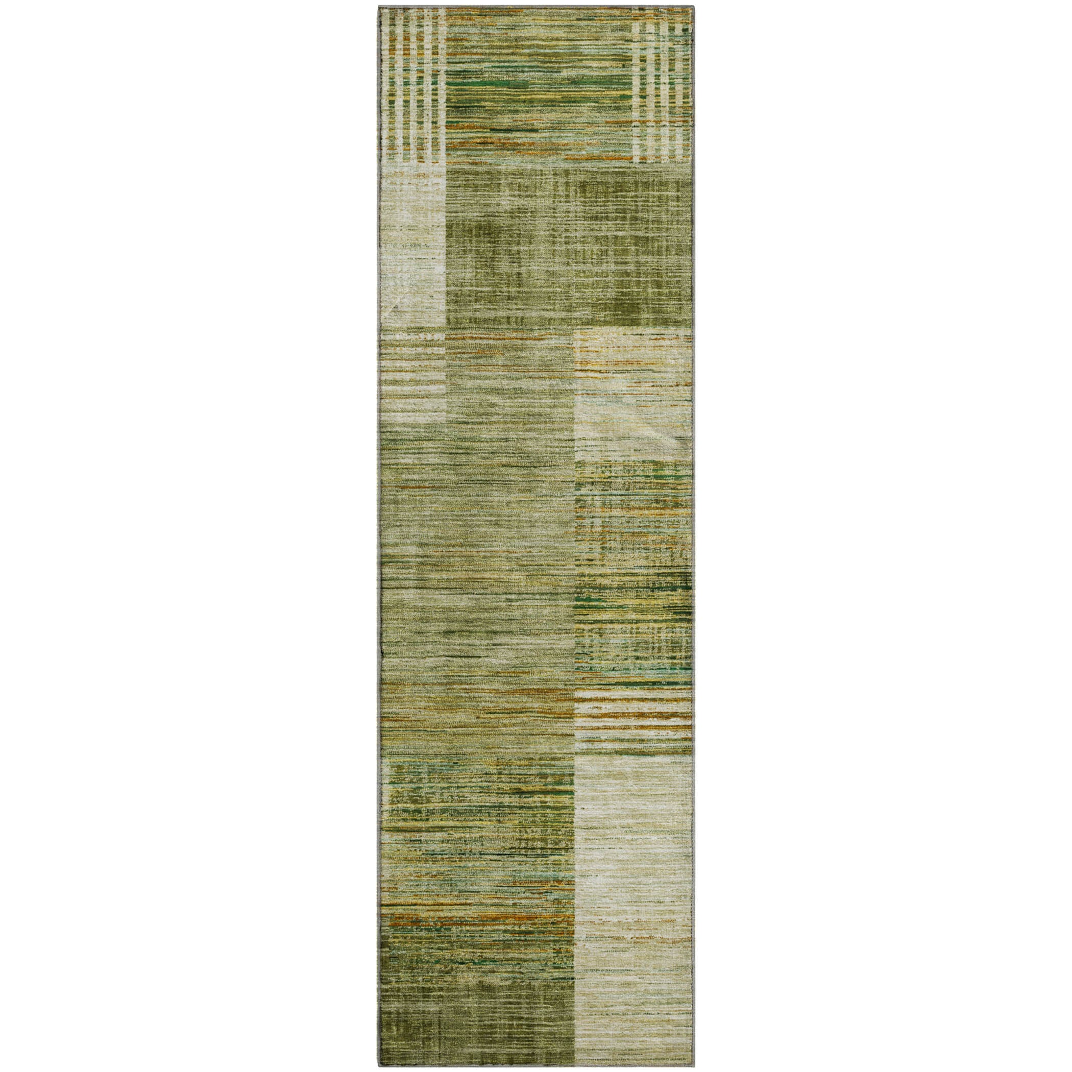 Porto Machine Washable Transitional Aloe Green Rug 2'3" x 7'6" #shape_Runner