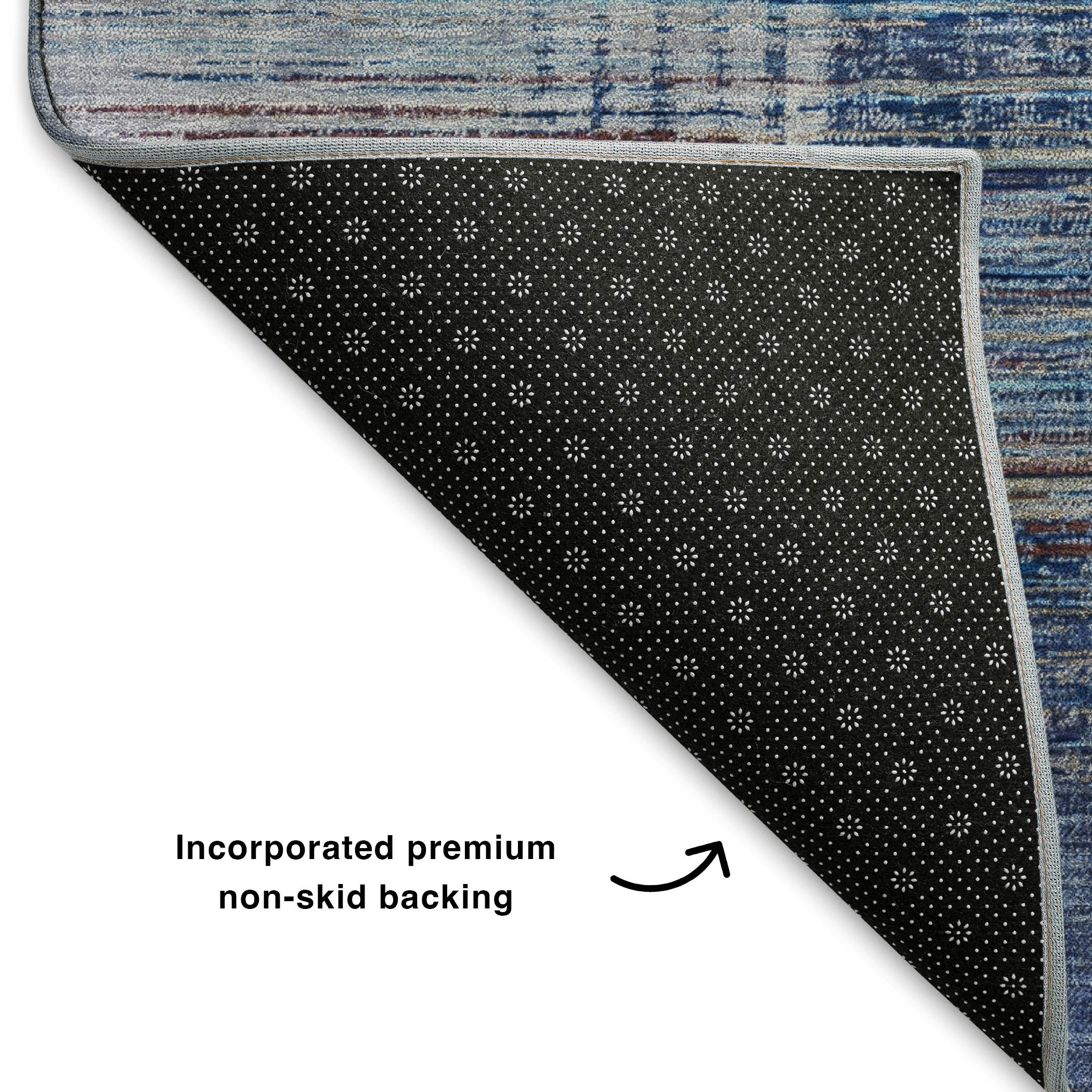 Porto Machine Washable Transitional Blue Rug 1'8" x 2'6" #shape_Rectangle