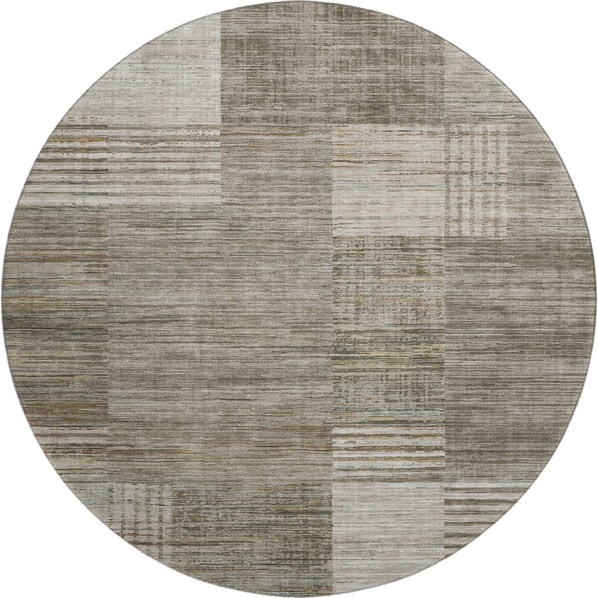 Porto Machine Washable Transitional Pewter Gray Rug 8' x 8' #shape_Round