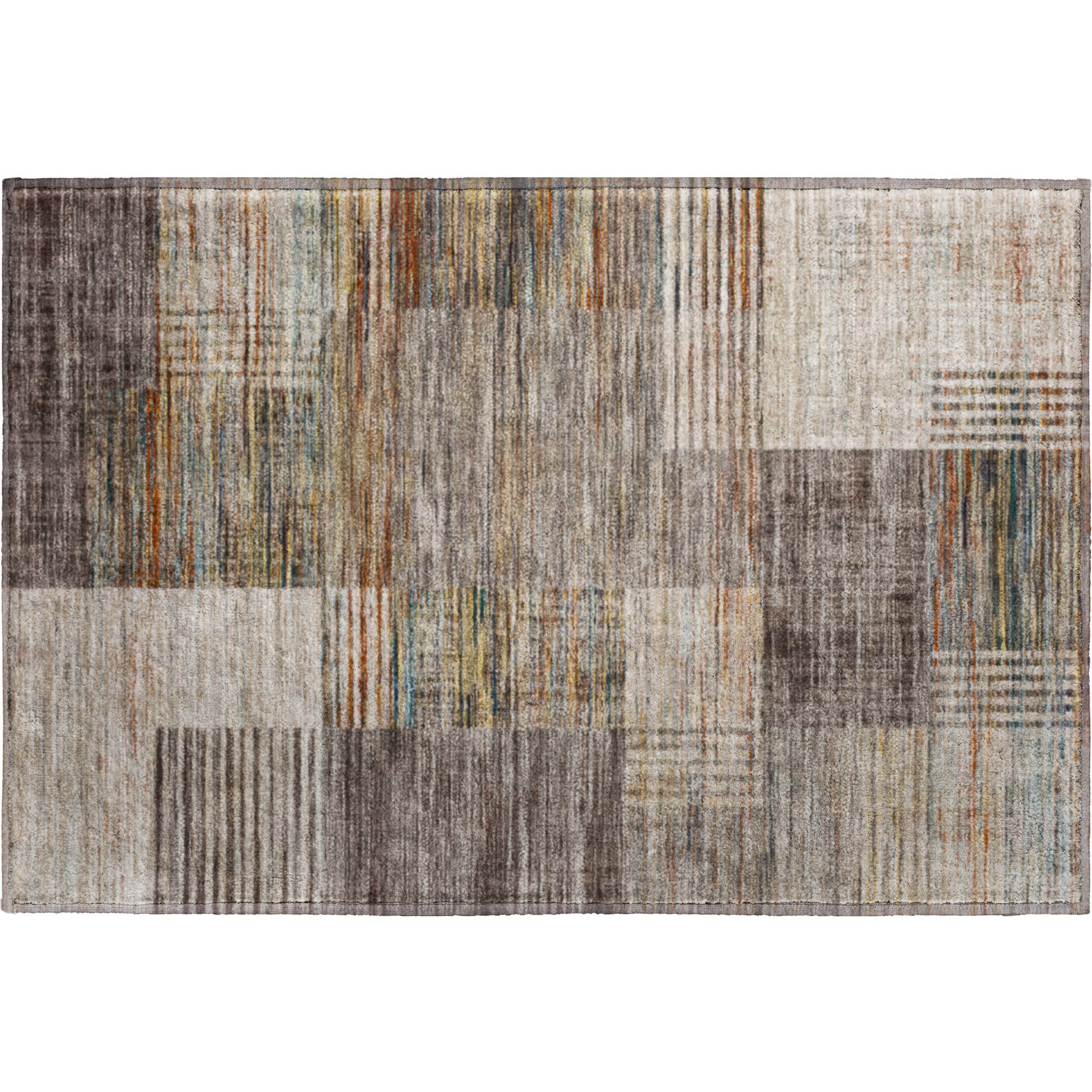 Porto Machine Washable Transitional Taupe Brown Rug 1'8" x 2'6" #shape_Rectangle