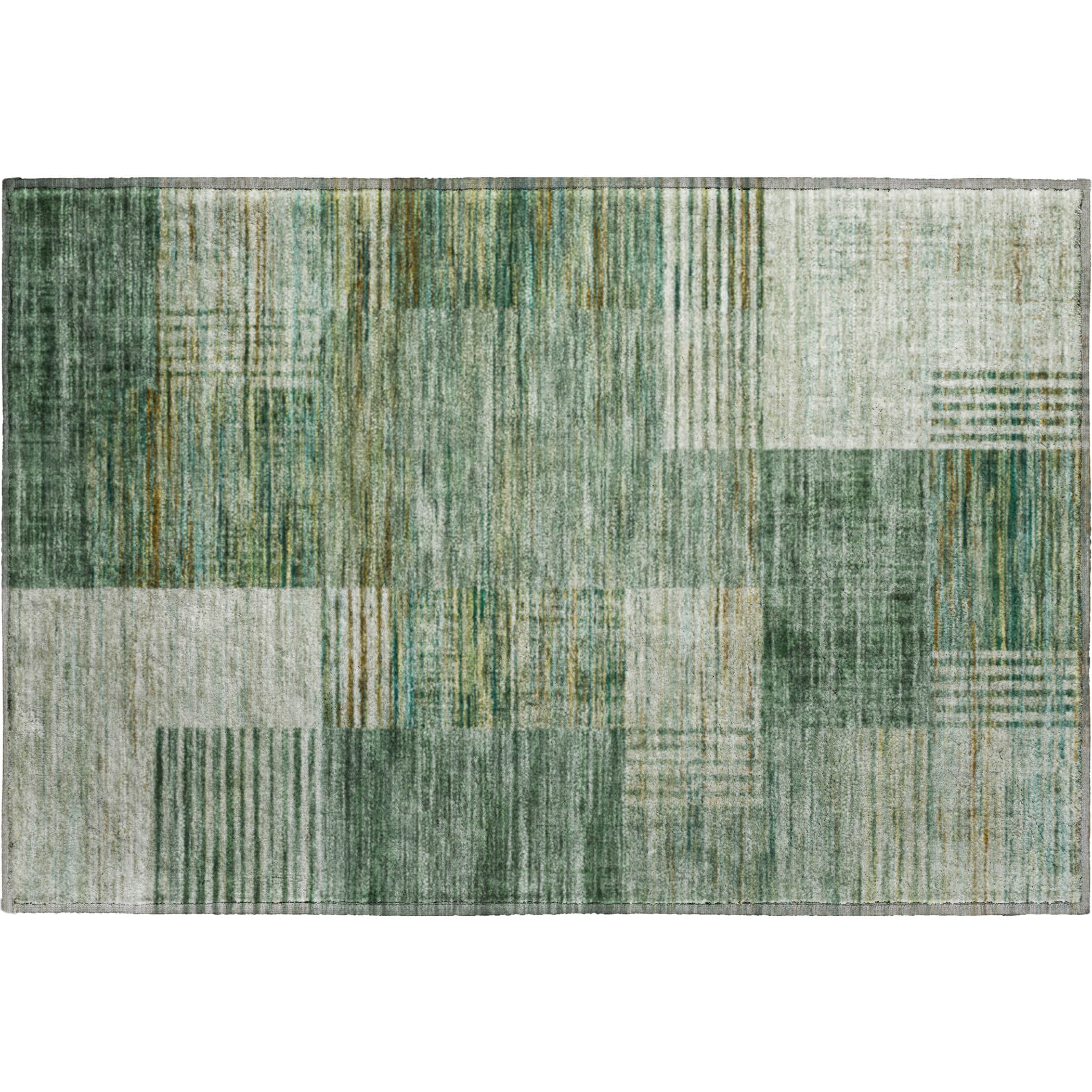 Porto Machine Washable Transitional Teal Rug 1'8" x 2'6" #shape_Rectangle