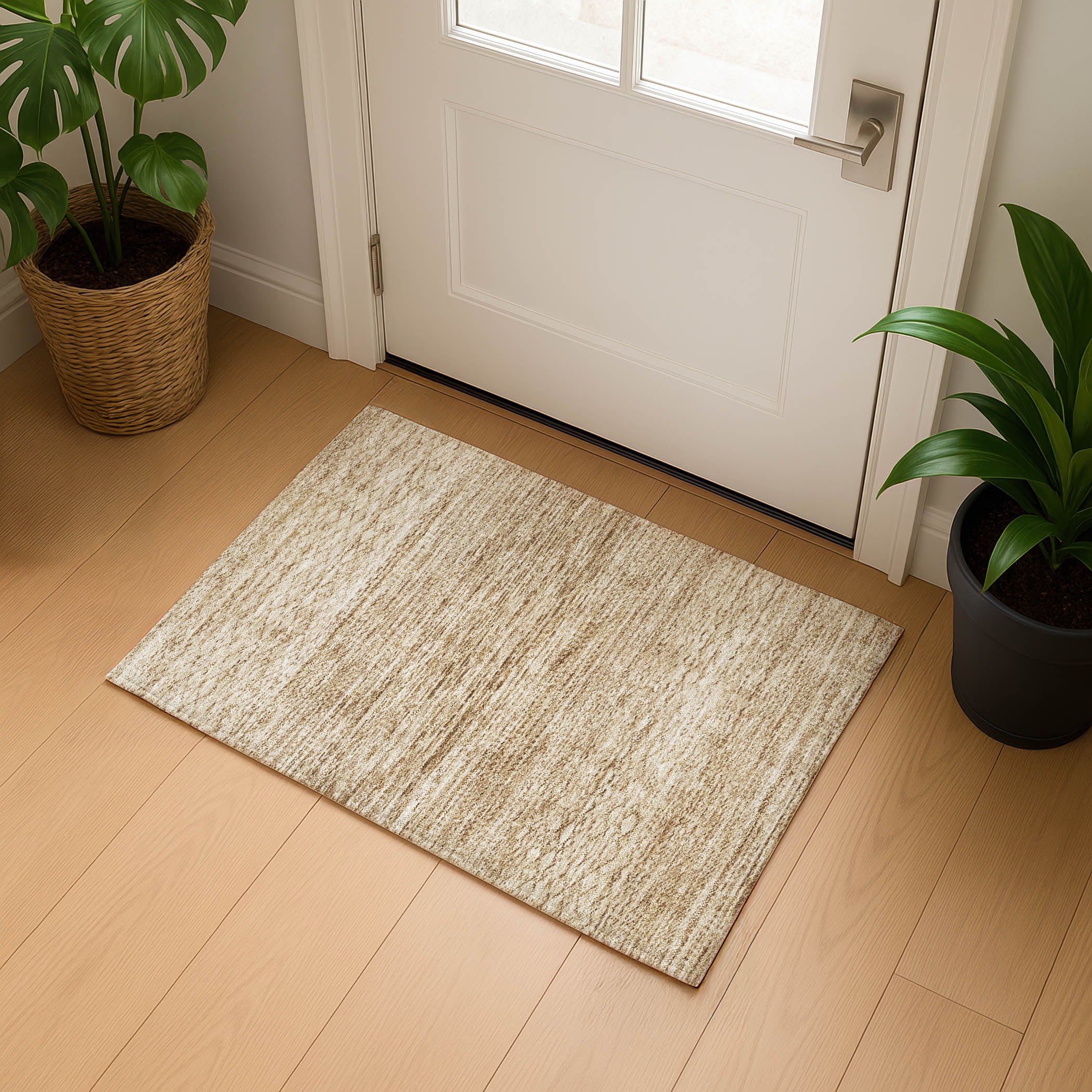 Sintra Machine Washable Transitional Beige Brown Rug 1'8" x 2'6" #shape_Rectangle