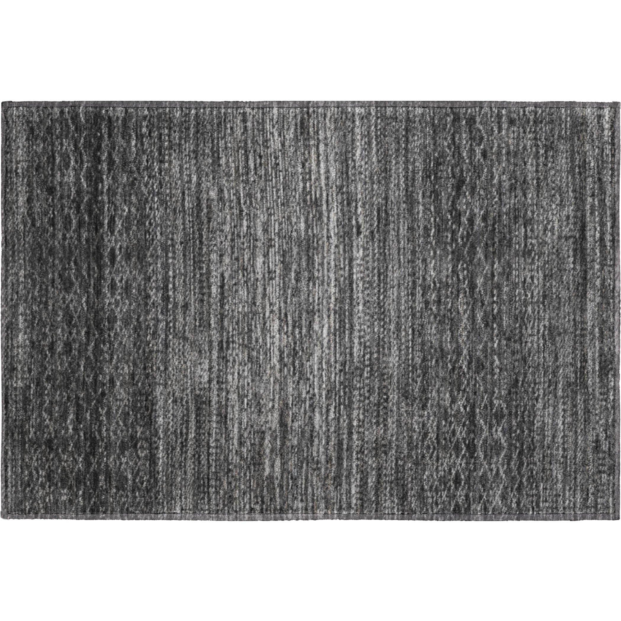 Sintra Machine Washable Transitional Charcoal Gray Rug 1'8" x 2'6" #shape_Rectangle