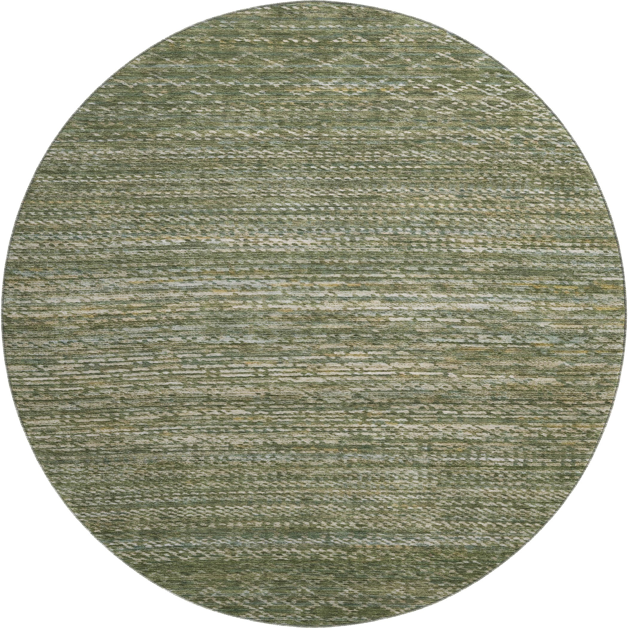 Sintra Machine Washable Transitional Fern Green Rug 8' x 8' #shape_Round