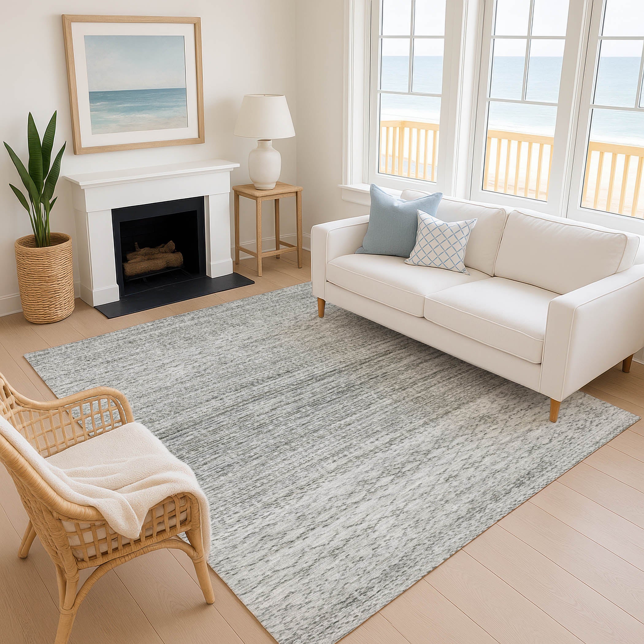 Sintra Machine Washable Transitional Gray Rug 2'6" x 3'10" #shape_Rectangle