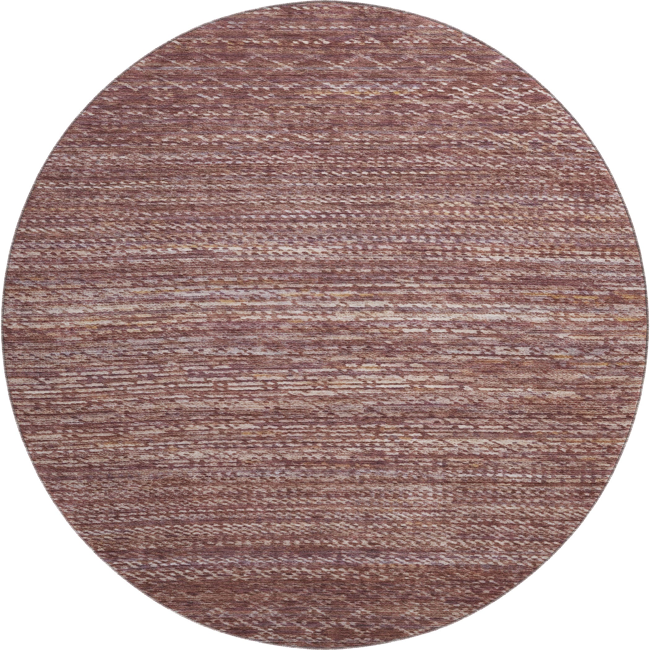 Sintra Machine Washable Transitional Merlot Red Rug 8' x 8' #shape_Round