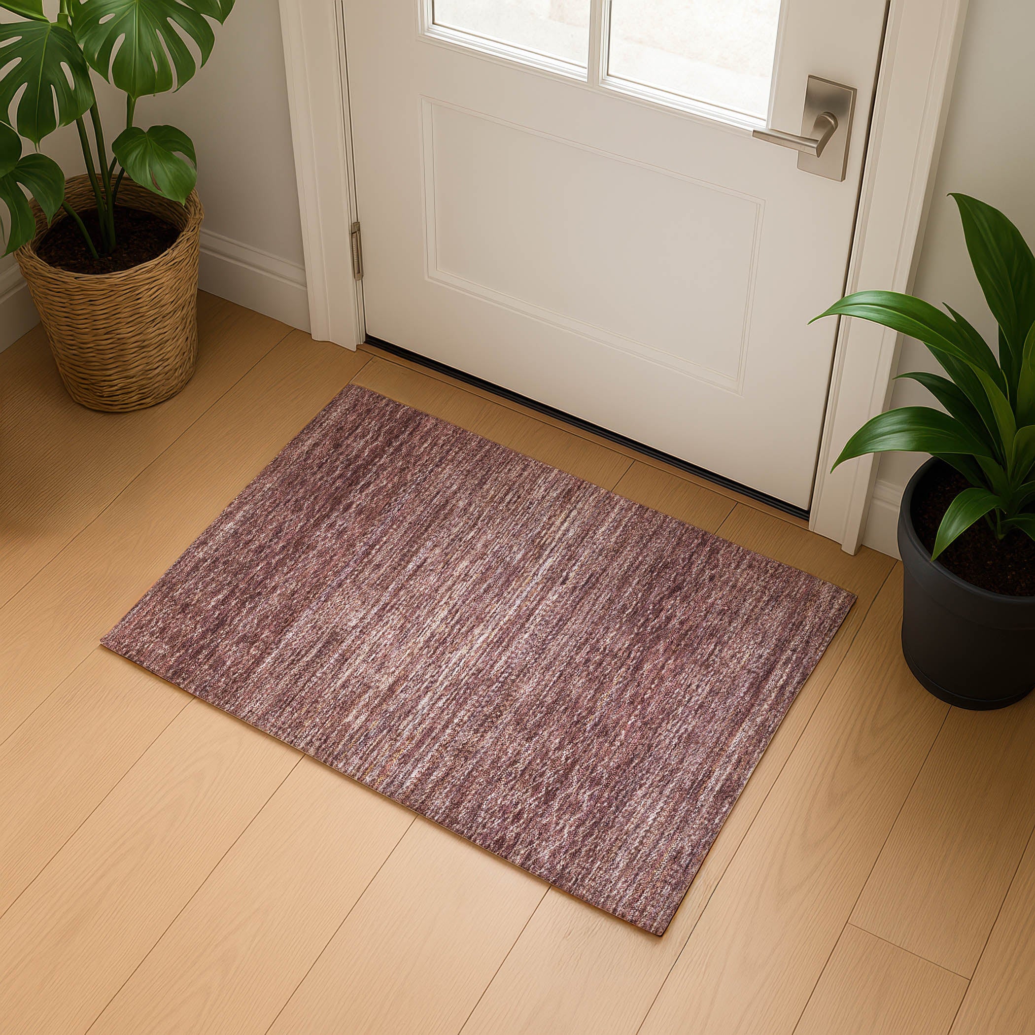 Sintra Machine Washable Transitional Merlot Red Rug 1'8" x 2'6" #shape_Rectangle