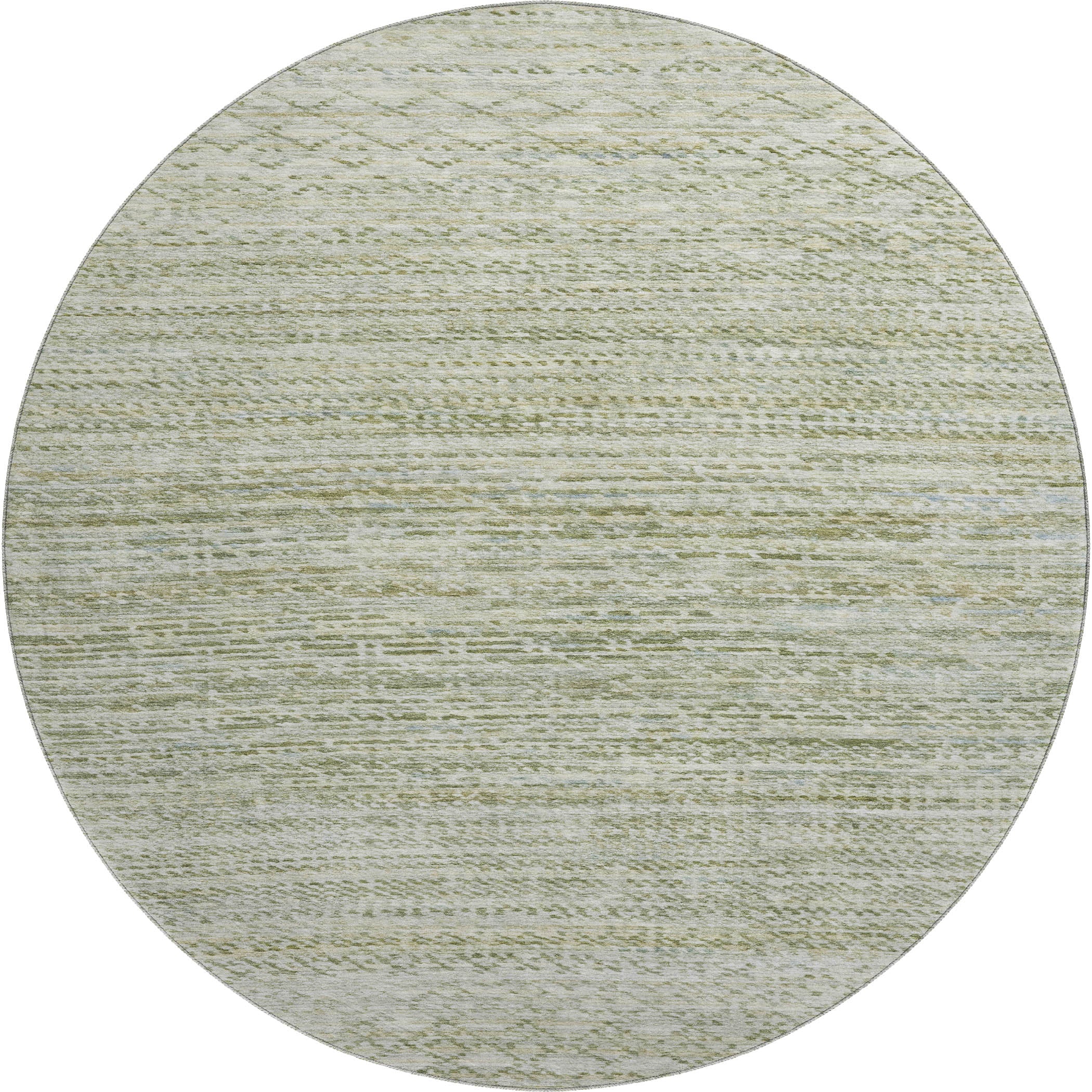 Sintra Machine Washable Transitional Sage Green Rug 8' x 8' #shape_Round