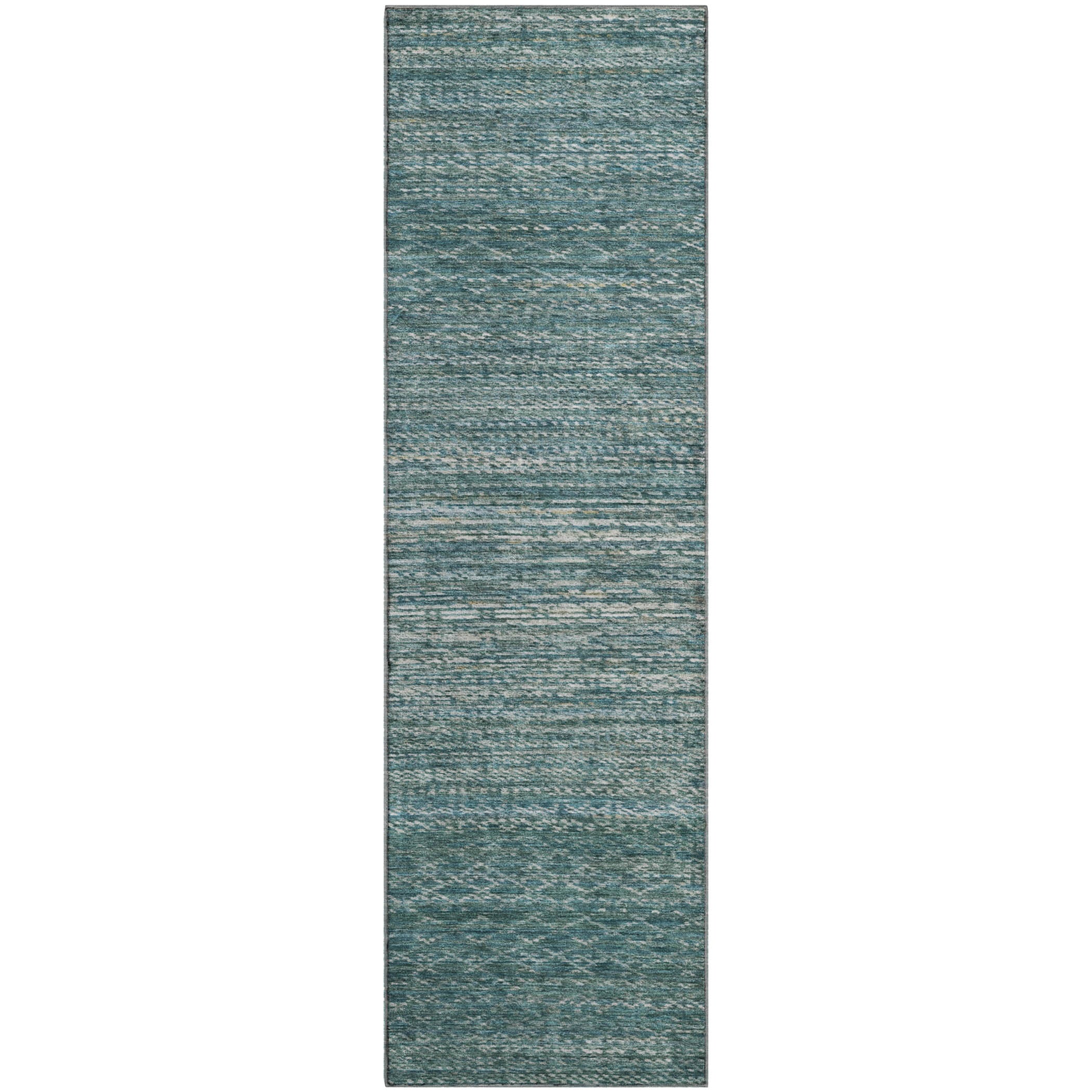 Sintra Machine Washable Transitional Teal Rug 2'3" x 7'6" #shape_Runner