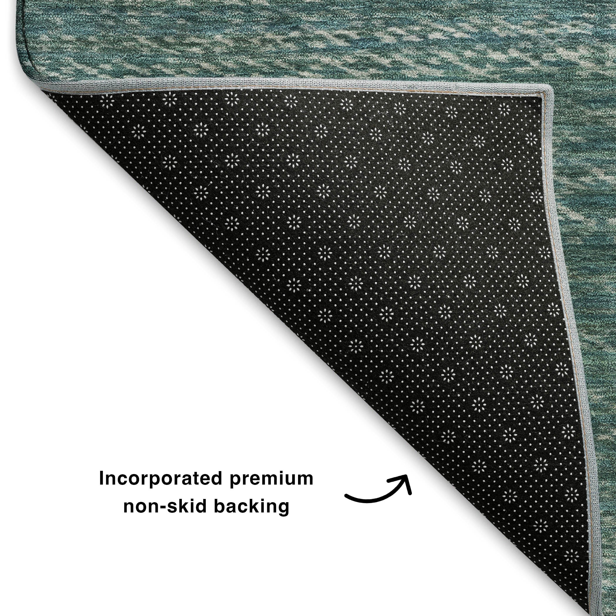 Sintra Machine Washable Transitional Teal Rug 1'8" x 2'6" #shape_Rectangle