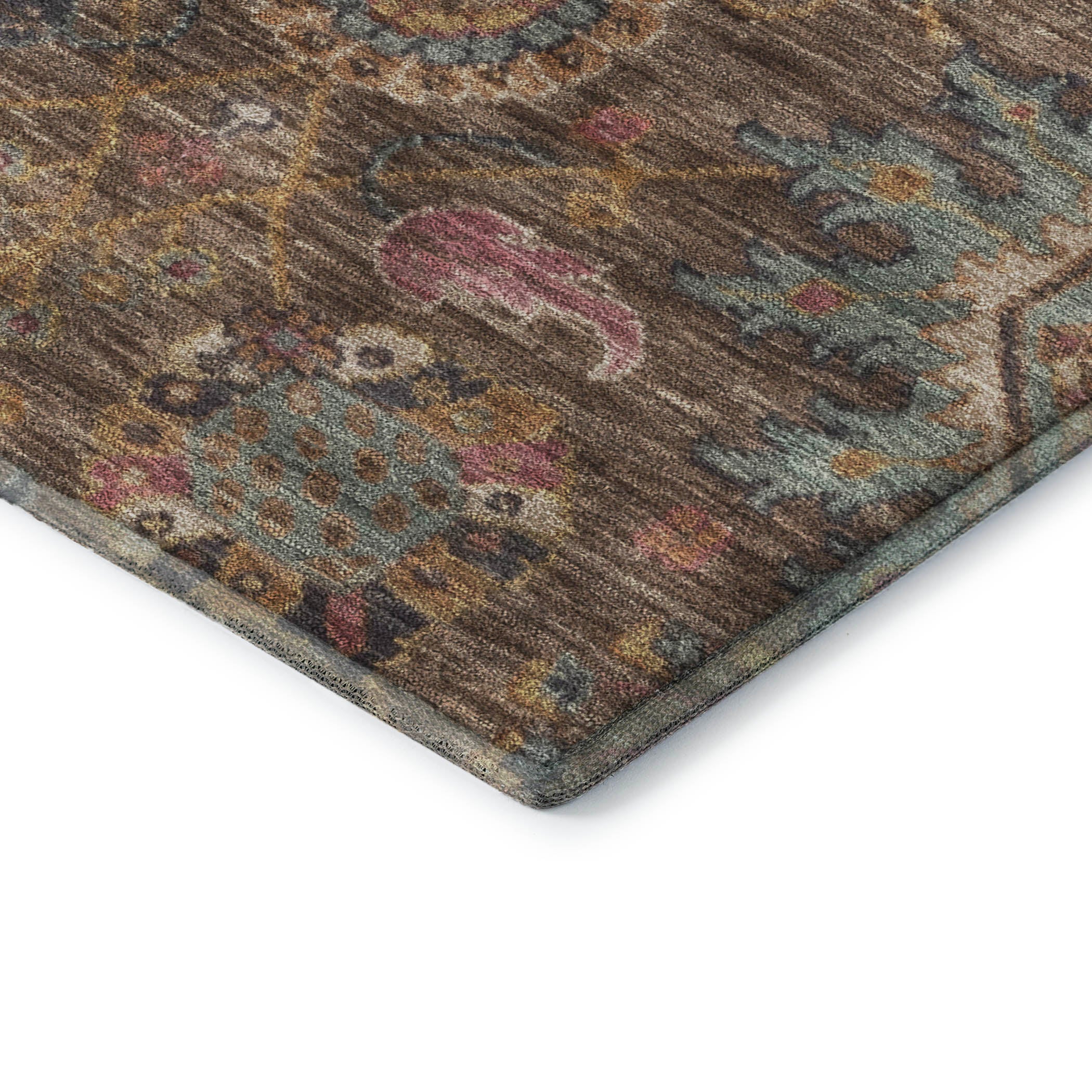 Cusco Machine Washable Traditional Chocolate Brown Rug 1'8" x 2'6" #shape_Rectangle