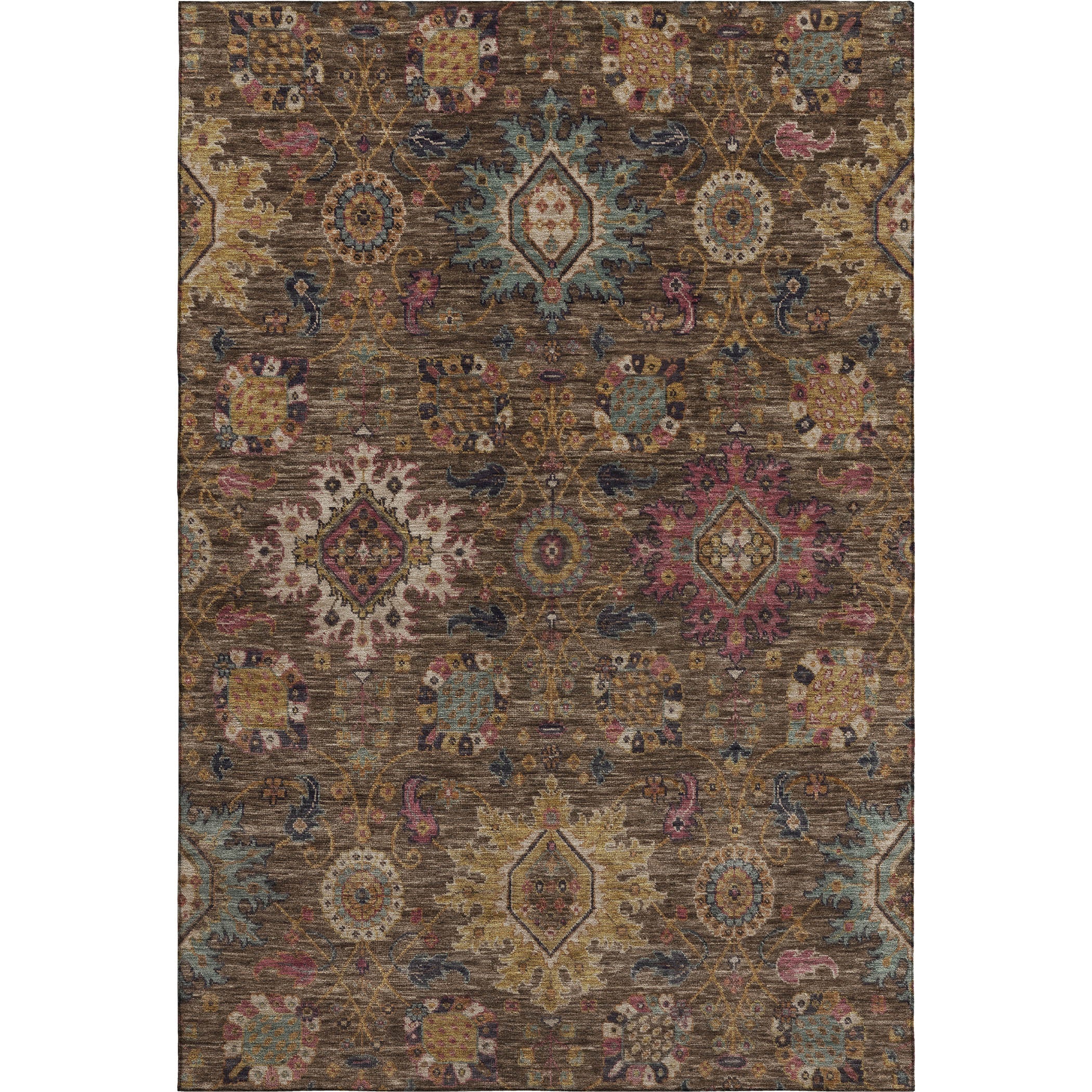 Cusco Machine Washable Traditional Chocolate Brown Rug 2'6" x 3'10" #shape_Rectangle