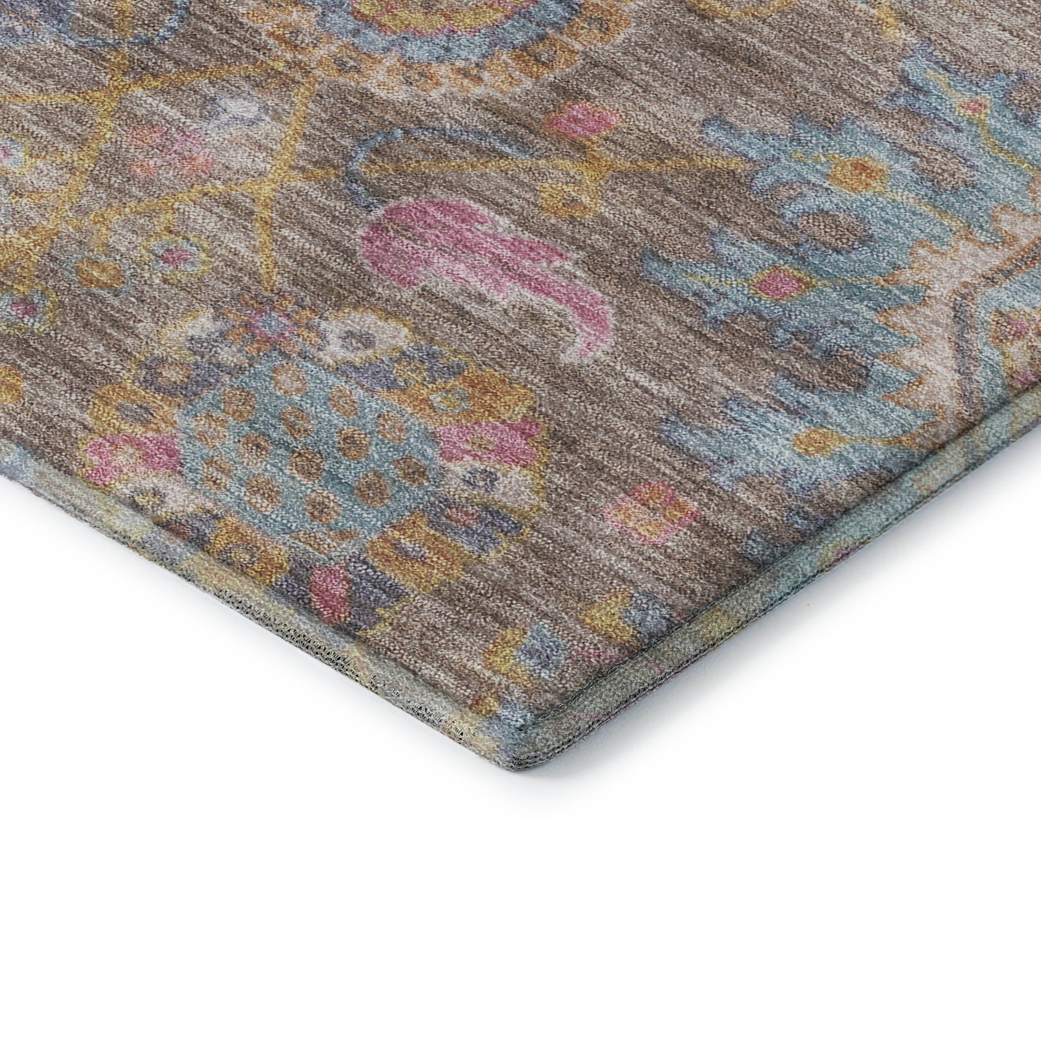 Cusco Machine Washable Traditional Mocha Brown Rug 1'8" x 2'6" #shape_Rectangle