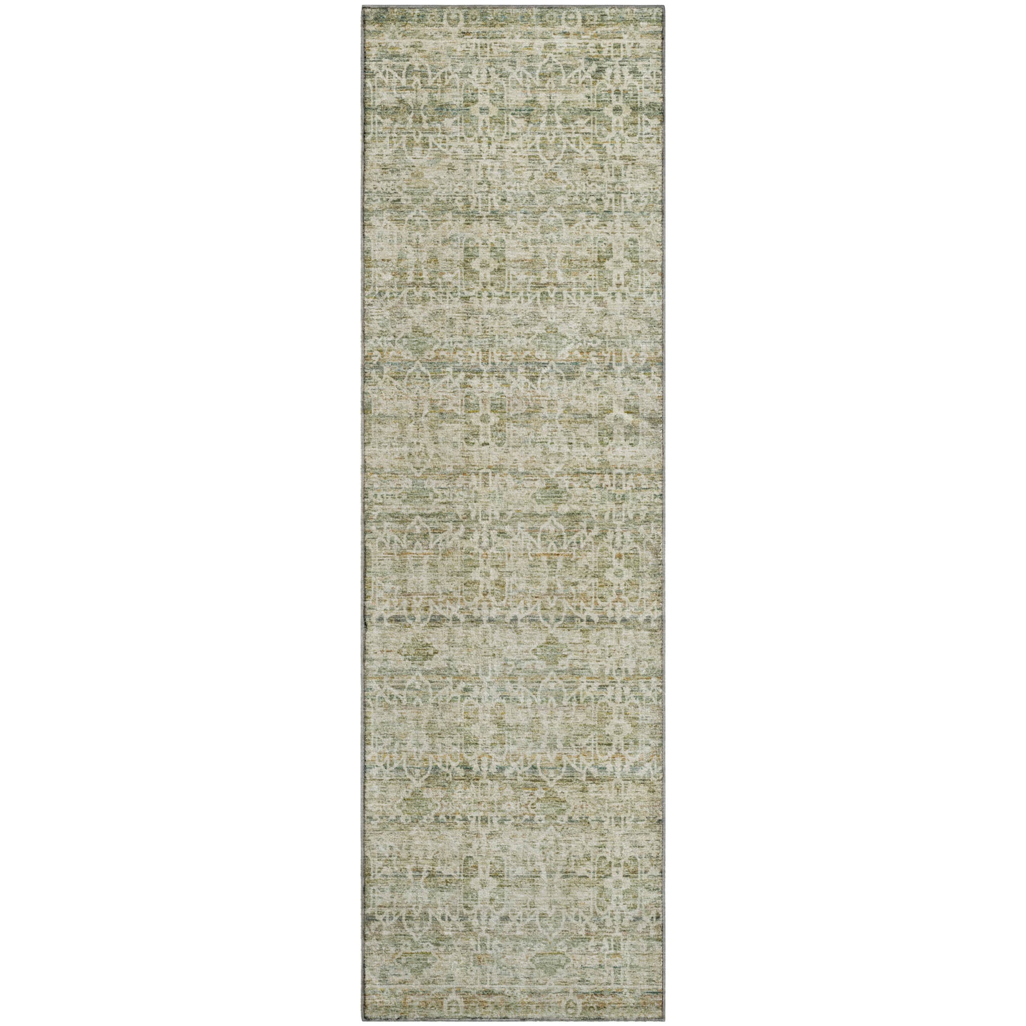Hoi An Machine Washable Transitional Sage Green Rug 2'3" x 7'6" #shape_Runner