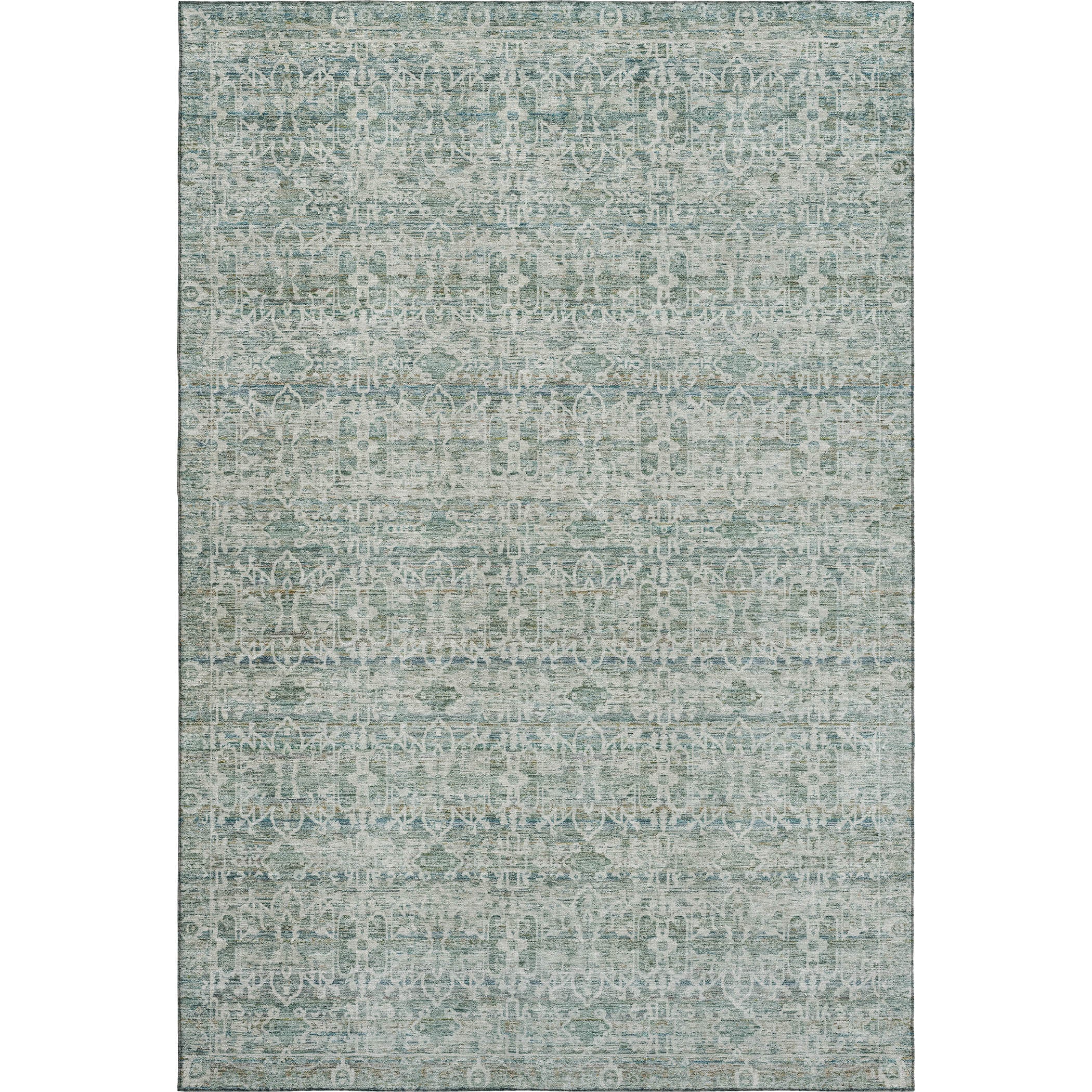 Hoi An Machine Washable Transitional Teal Rug 2'6" x 3'10" #shape_Rectangle