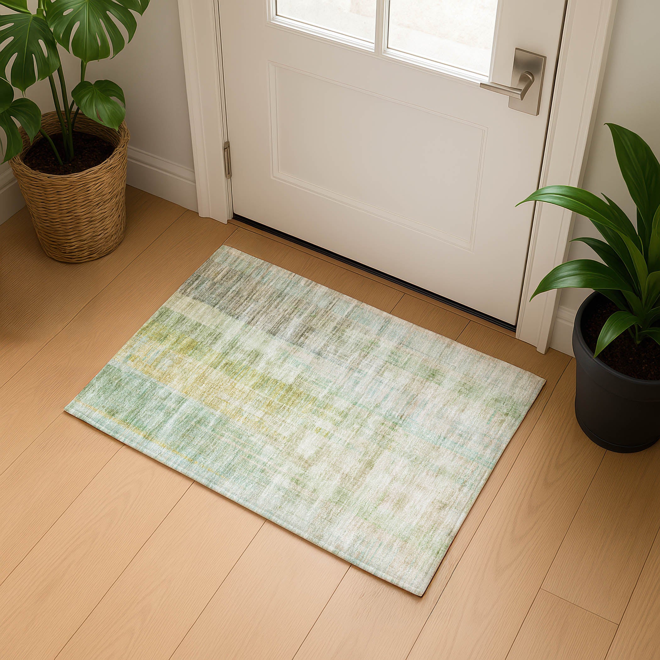 Kotor Machine Washable Transitional Linen Ivory Rug 1'8" x 2'6" #shape_Rectangle