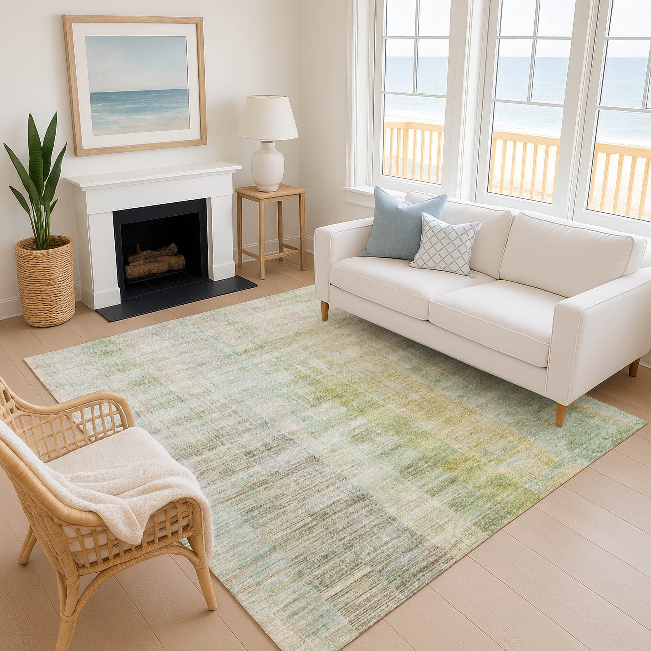 Kotor Machine Washable Transitional Linen Ivory Rug 2'6" x 3'10" #shape_Rectangle