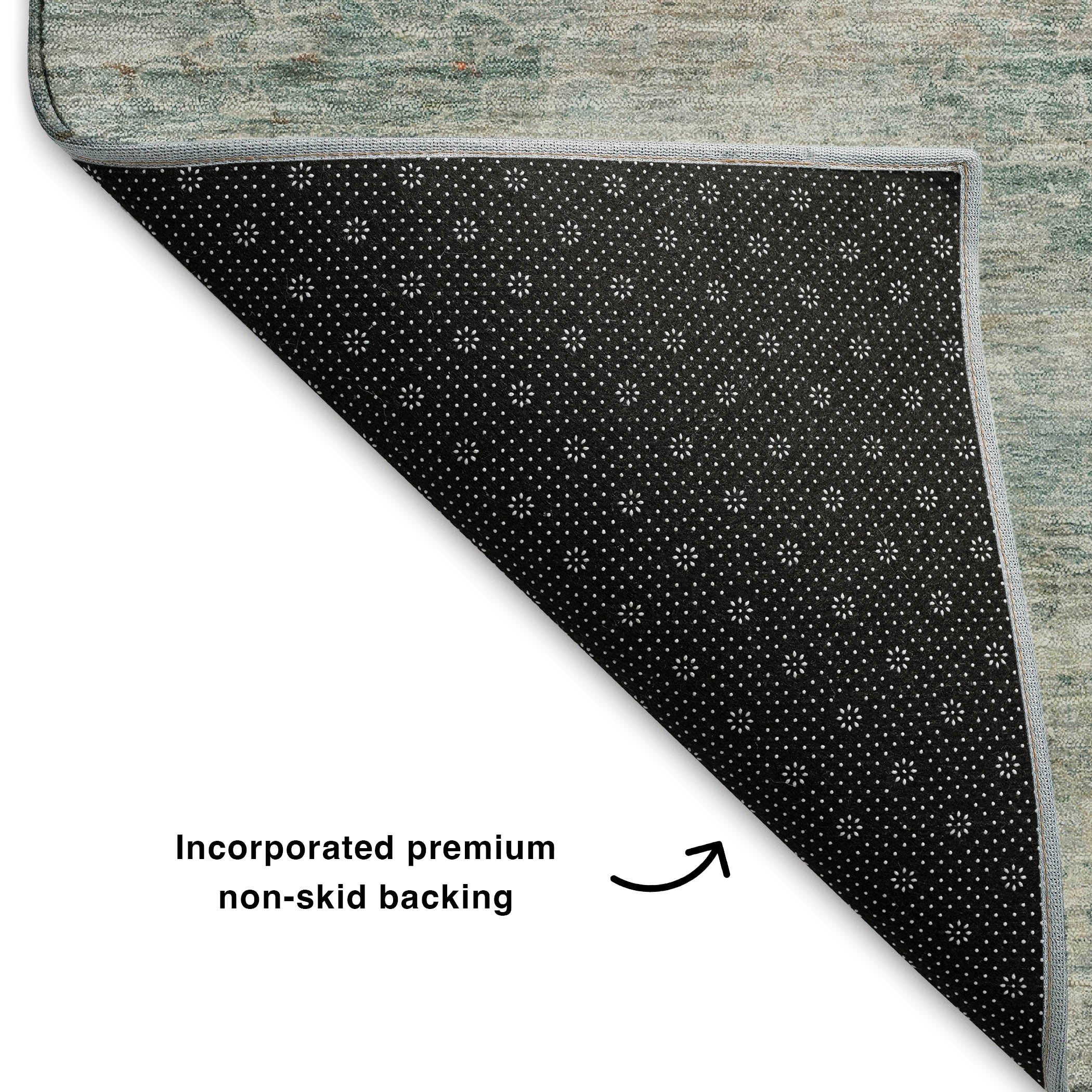 Lucerne Machine Washable Transitional Aqua Teal Rug 1'8" x 2'6" #shape_Rectangle