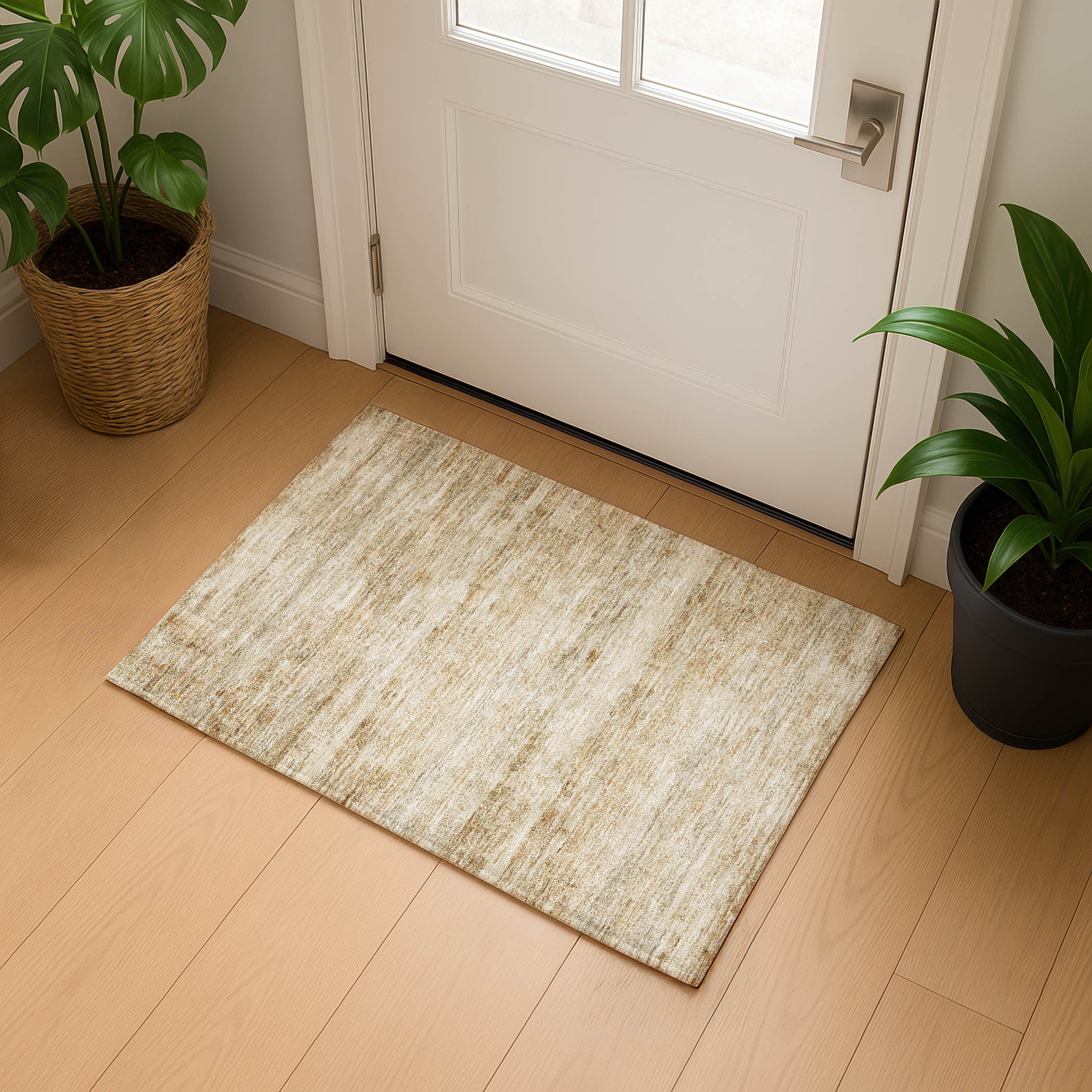Lucerne Machine Washable Transitional Brown Rug 1'8" x 2'6" #shape_Rectangle