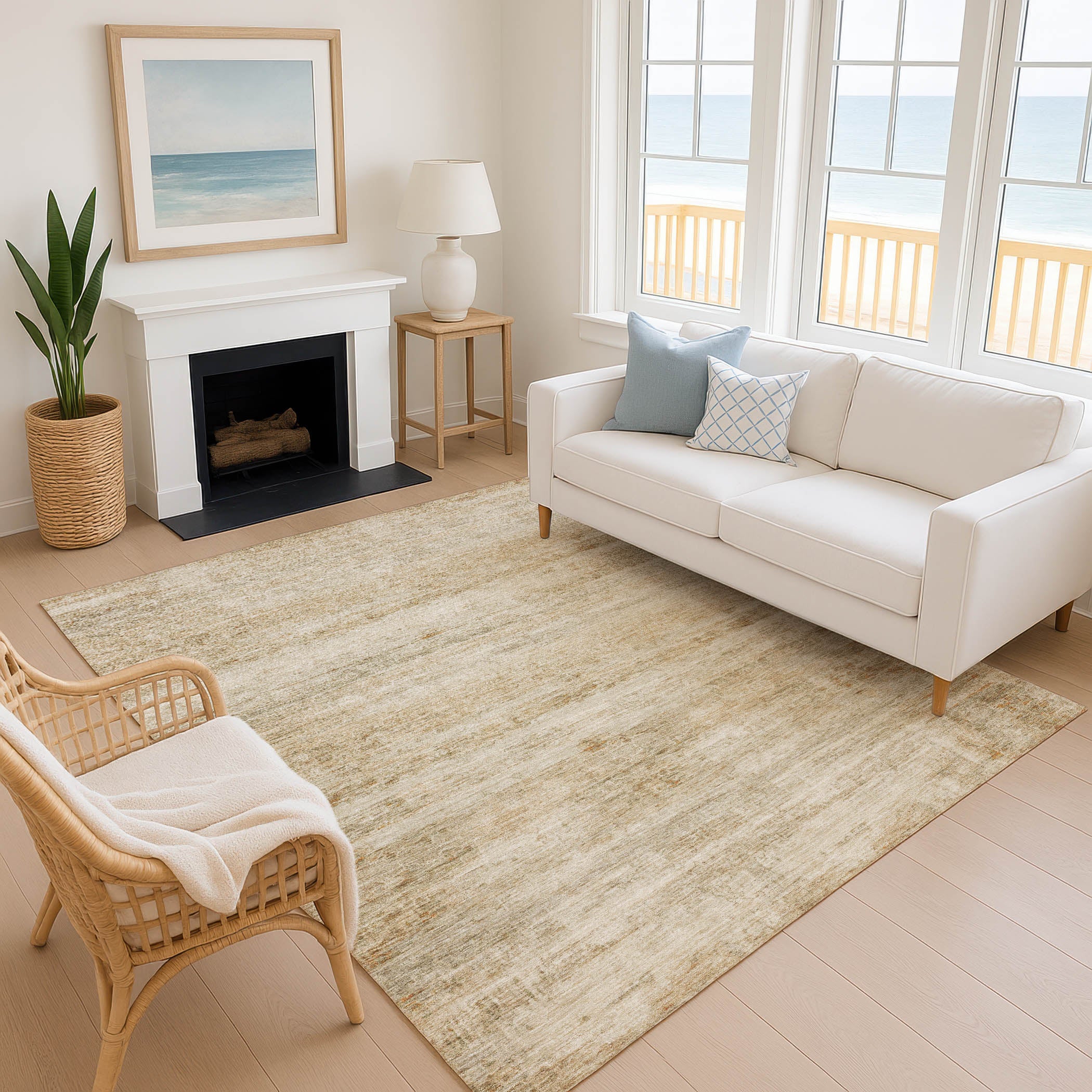 Lucerne Machine Washable Transitional Brown Rug 2'6" x 3'10" #shape_Rectangle