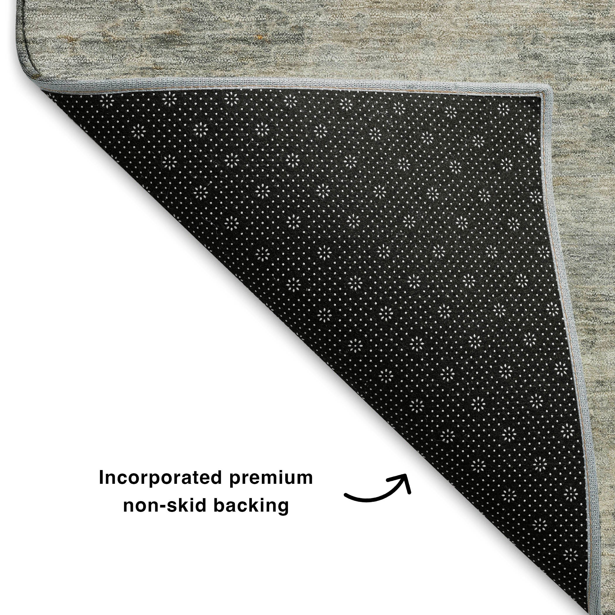 Lucerne Machine Washable Transitional Granite Gray Rug 1'8" x 2'6" #shape_Rectangle