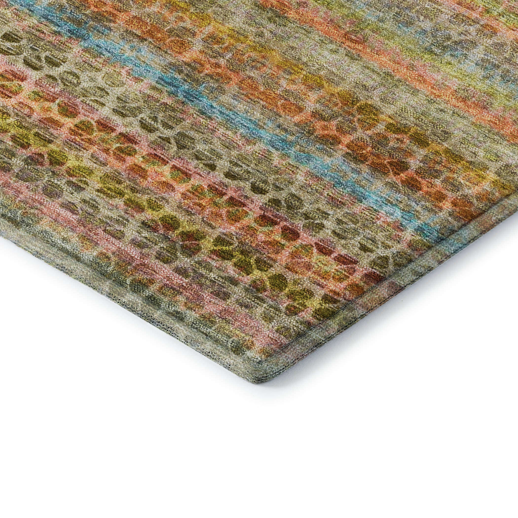 Tbilisi Machine Washable Transitional Coral Orange Rug 1'8" x 2'6" #shape_Rectangle