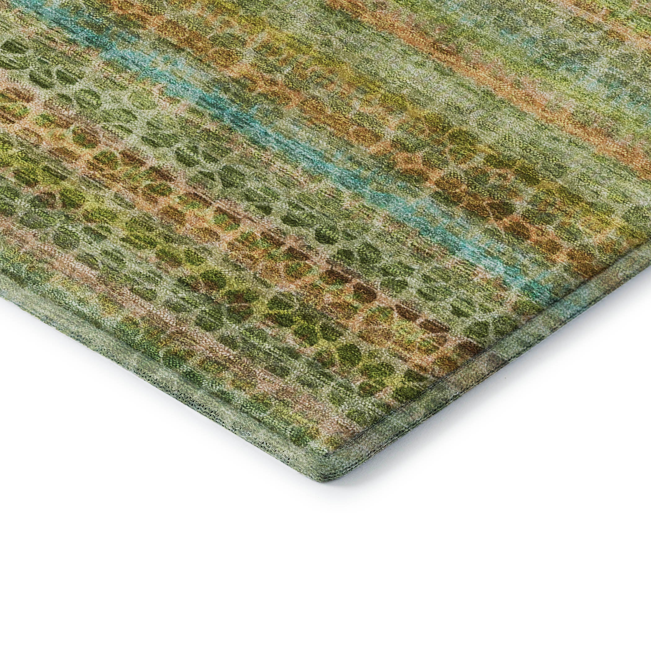 Tbilisi Machine Washable Transitional Green Rug 1'8" x 2'6" #shape_Rectangle