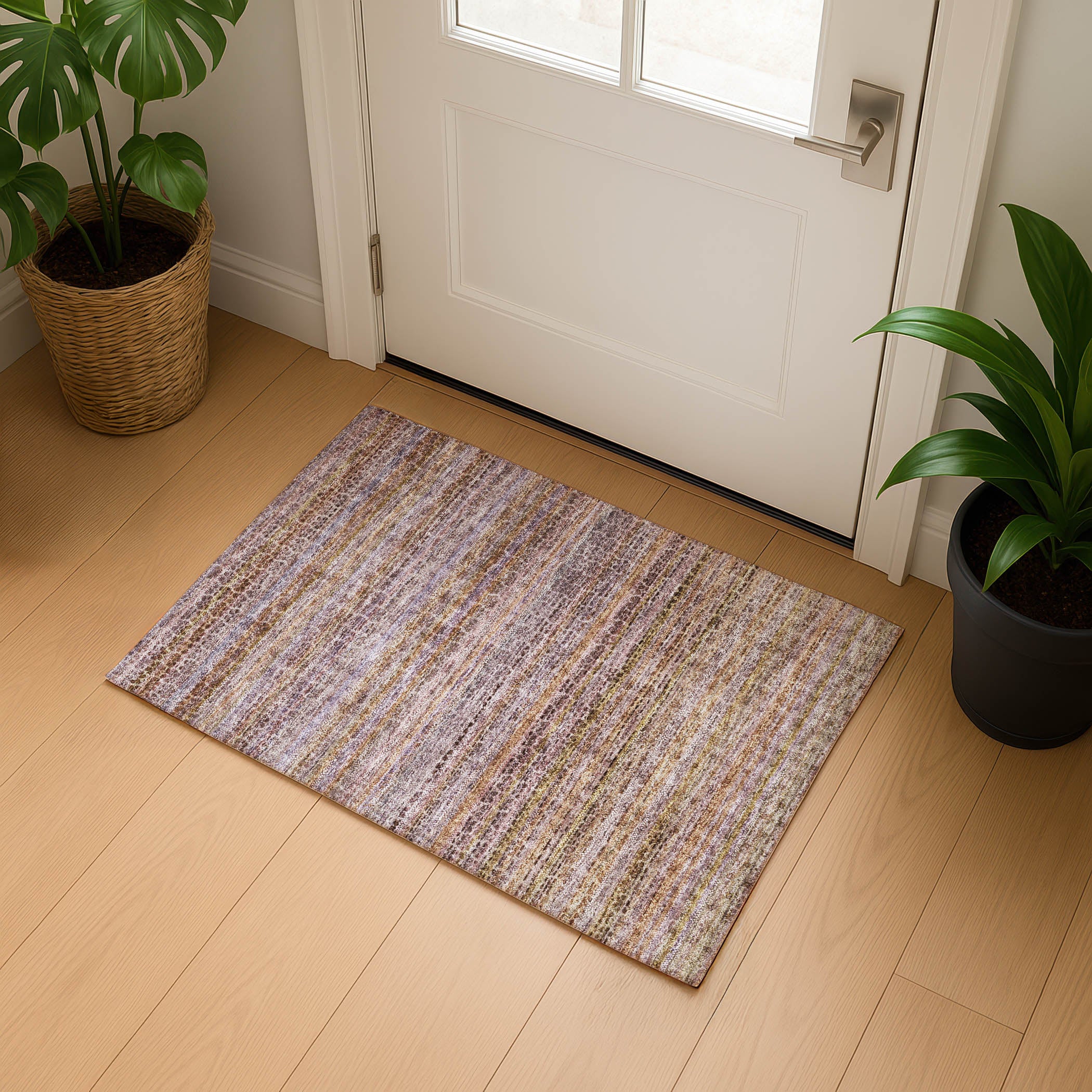 Tbilisi Machine Washable Transitional Khaki Brown Rug 1'8" x 2'6" #shape_Rectangle