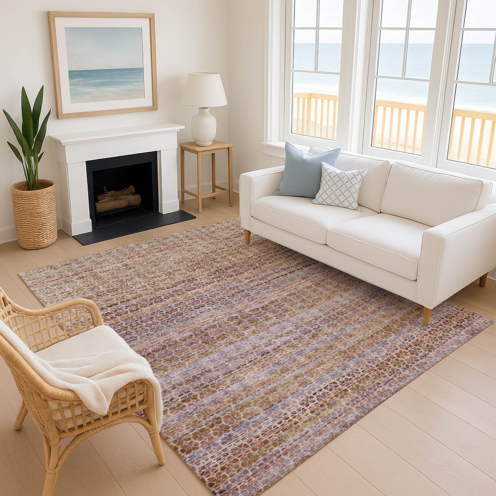 Tbilisi Machine Washable Transitional Khaki Brown Rug 2'6" x 3'10" #shape_Rectangle