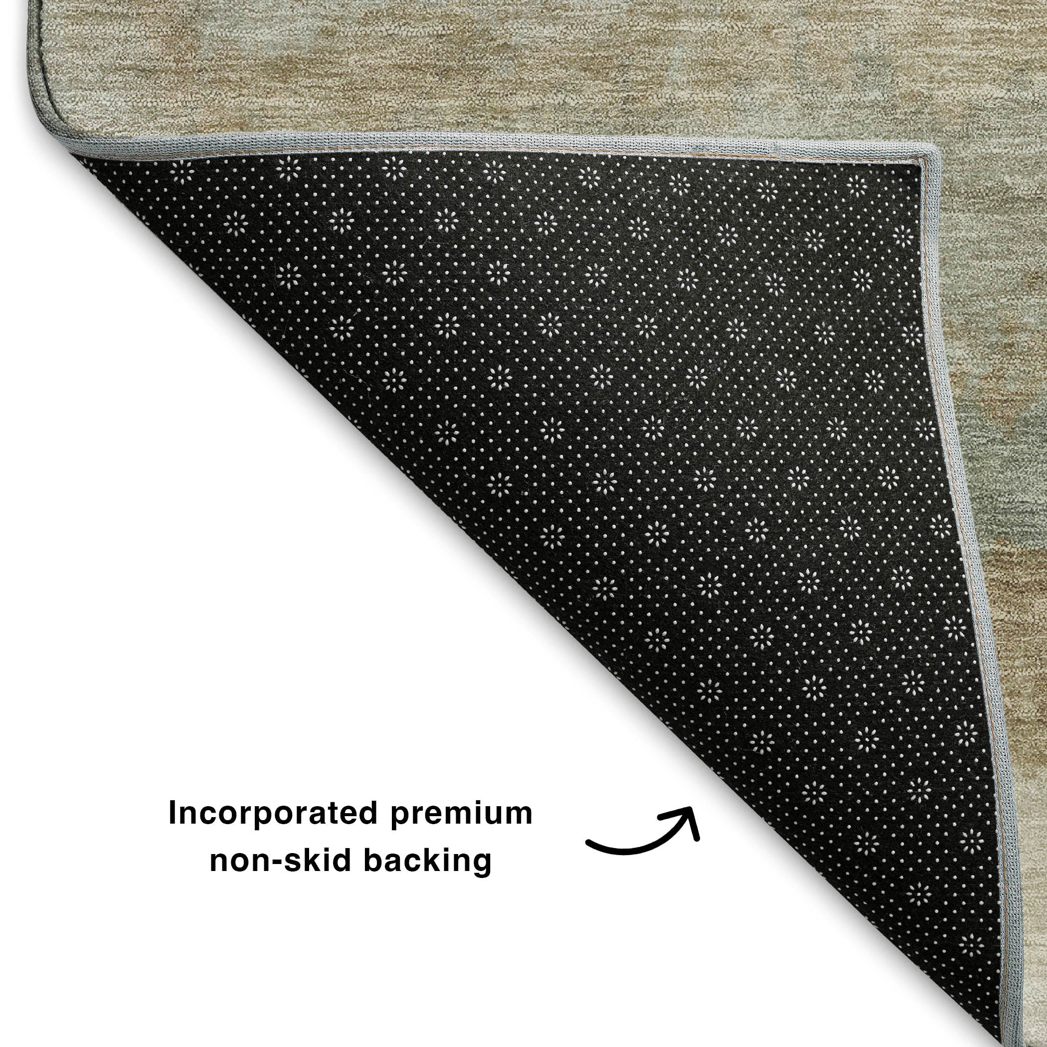 Lisbon Machine Washable Transitional Beige Brown Rug 1'8" x 2'6" #shape_Rectangle