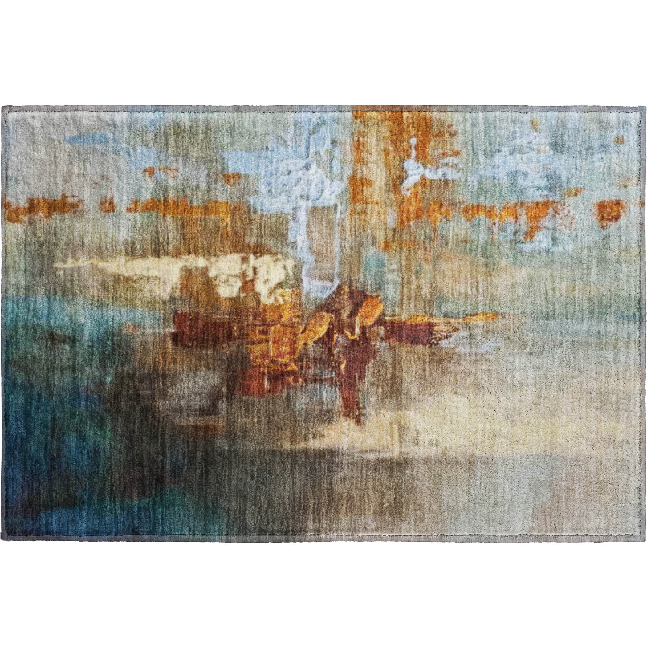 Antigua Machine Washable Transitional Paprika Orange Rug 1'8" x 2'6" #shape_Rectangle