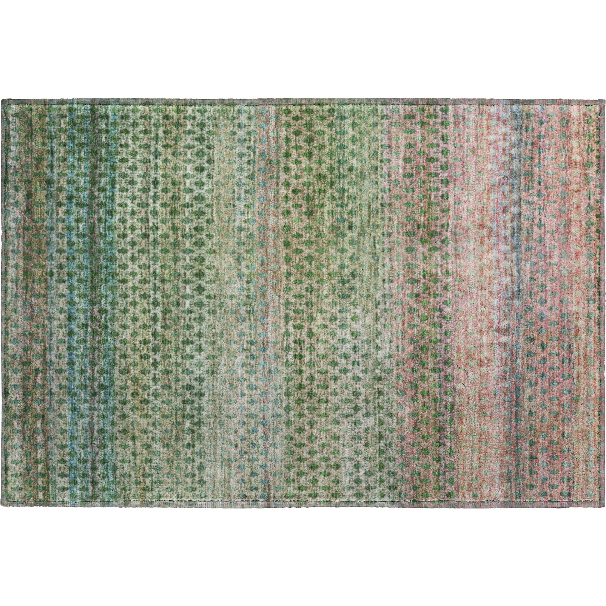 Bangkok Machine Washable Transitional Aloe Green Rug 1'8" x 2'6" #shape_Rectangle