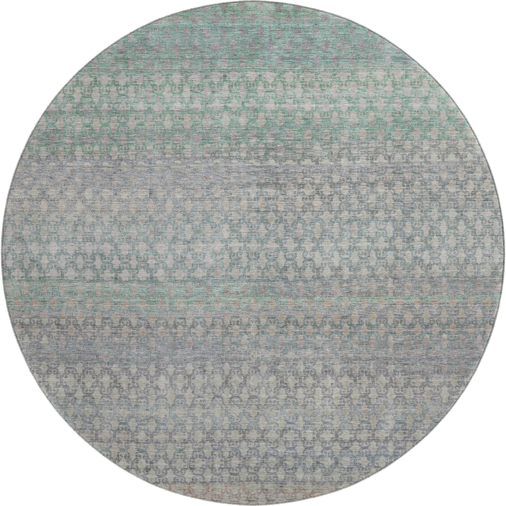 Bangkok Machine Washable Transitional Beige Brown Rug 8' x 8' #shape_Round