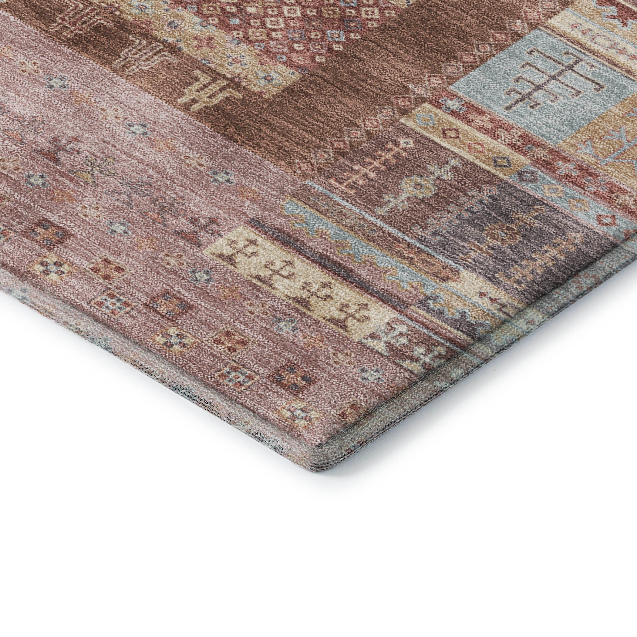 Luang Prabang Machine Washable Transitional Paprika Orange Rug 1'8" x 2'6" #shape_Rectangle