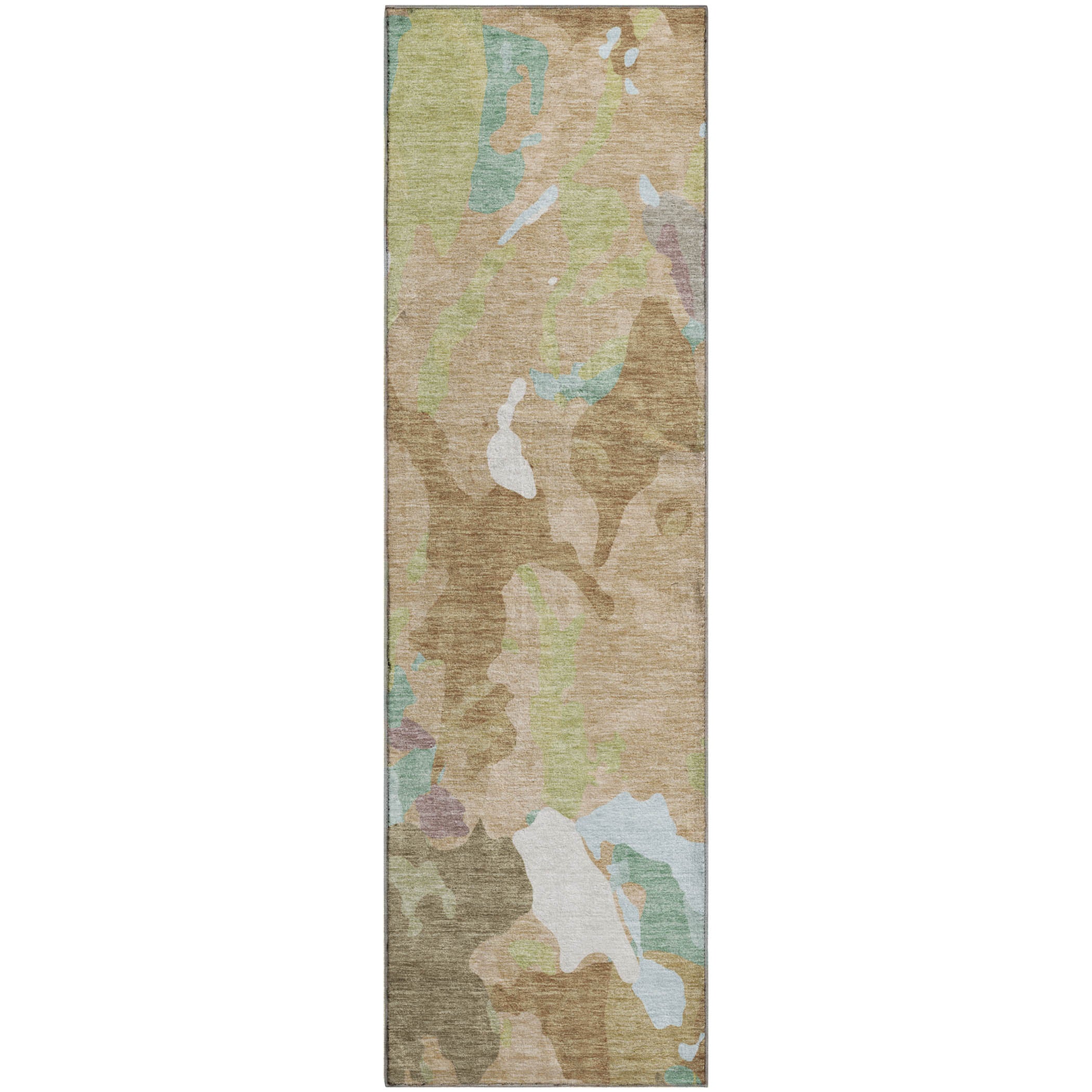 Vienna Machine Washable Transitional Beige Brown Rug 2'3" x 7'6" #shape_Runner