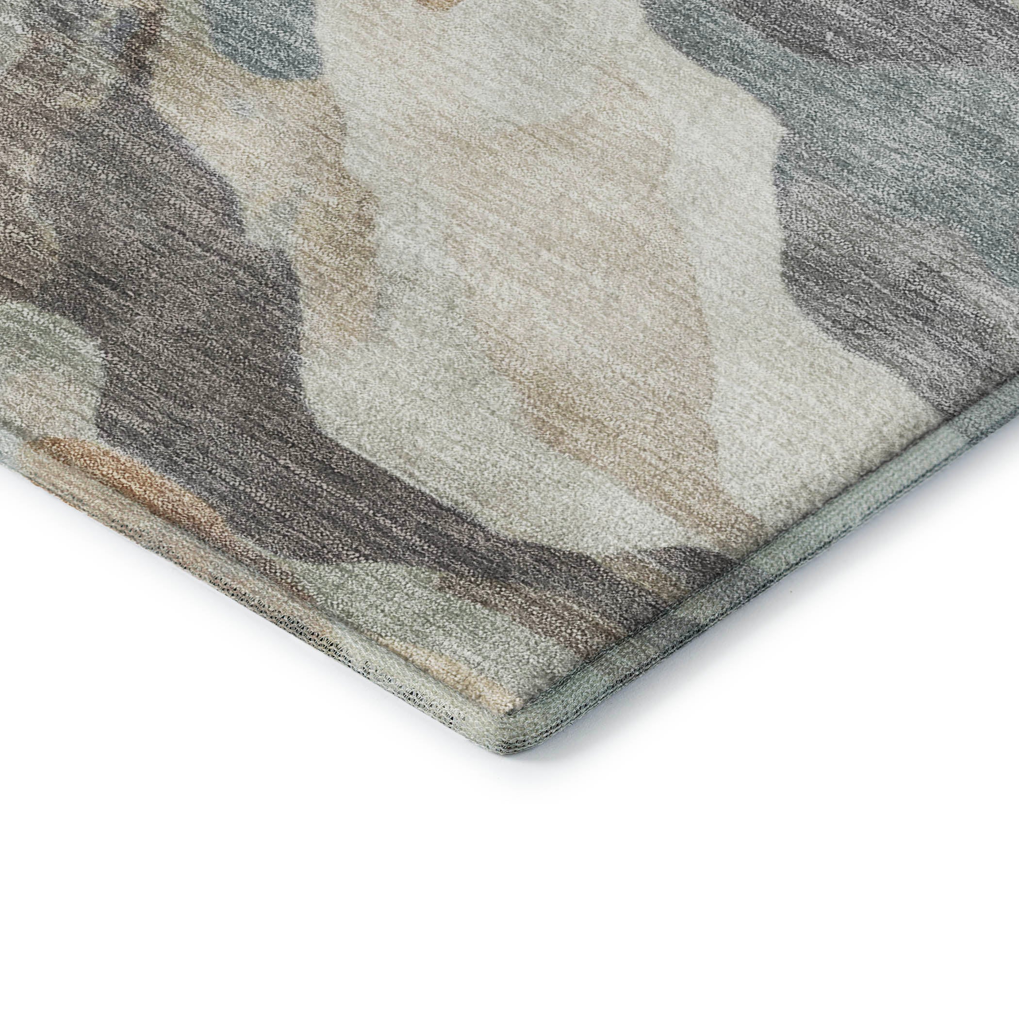 Bruges Machine Washable Transitional Khaki Brown Rug 1'8" x 2'6" #shape_Rectangle