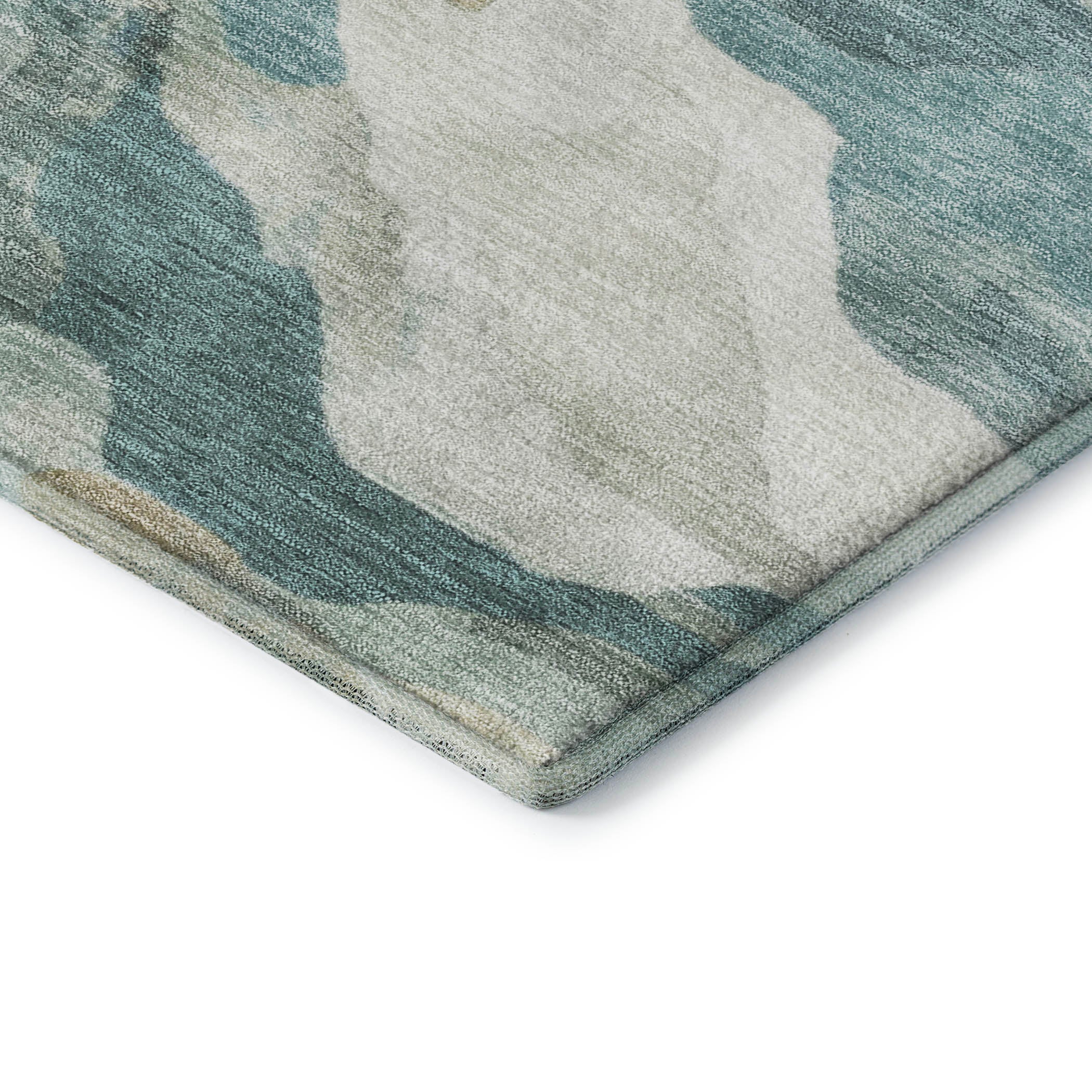 Bruges Machine Washable Transitional Teal Rug 1'8" x 2'6" #shape_Rectangle
