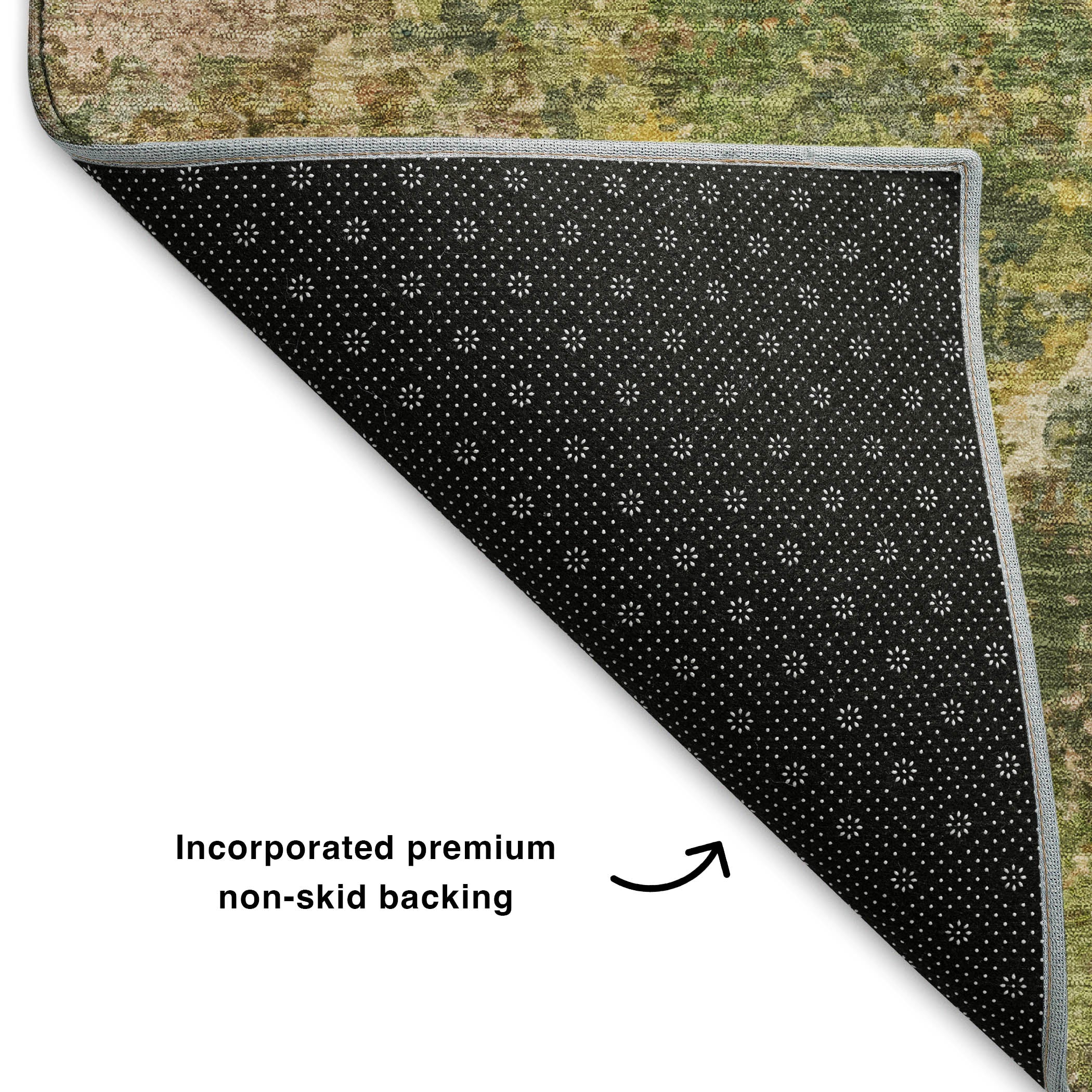 Havana Machine Washable Transitional Aloe Green Rug 1'8" x 2'6" #shape_Rectangle