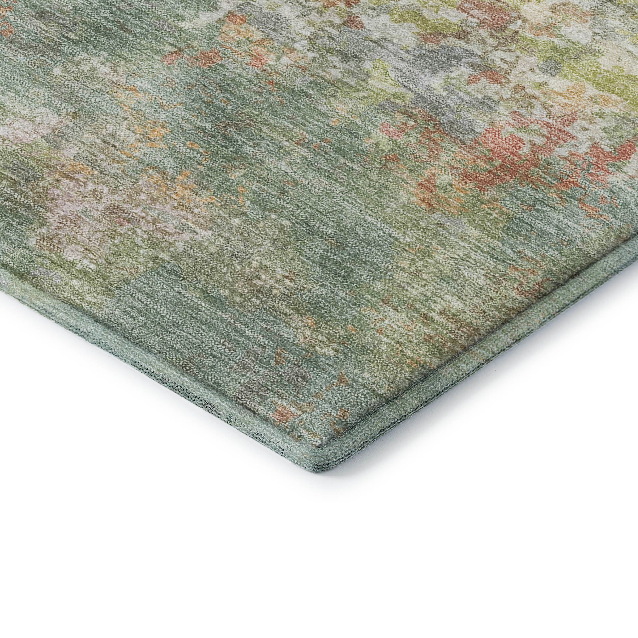 Havana Machine Washable Transitional Green Rug 1'8" x 2'6" #shape_Rectangle