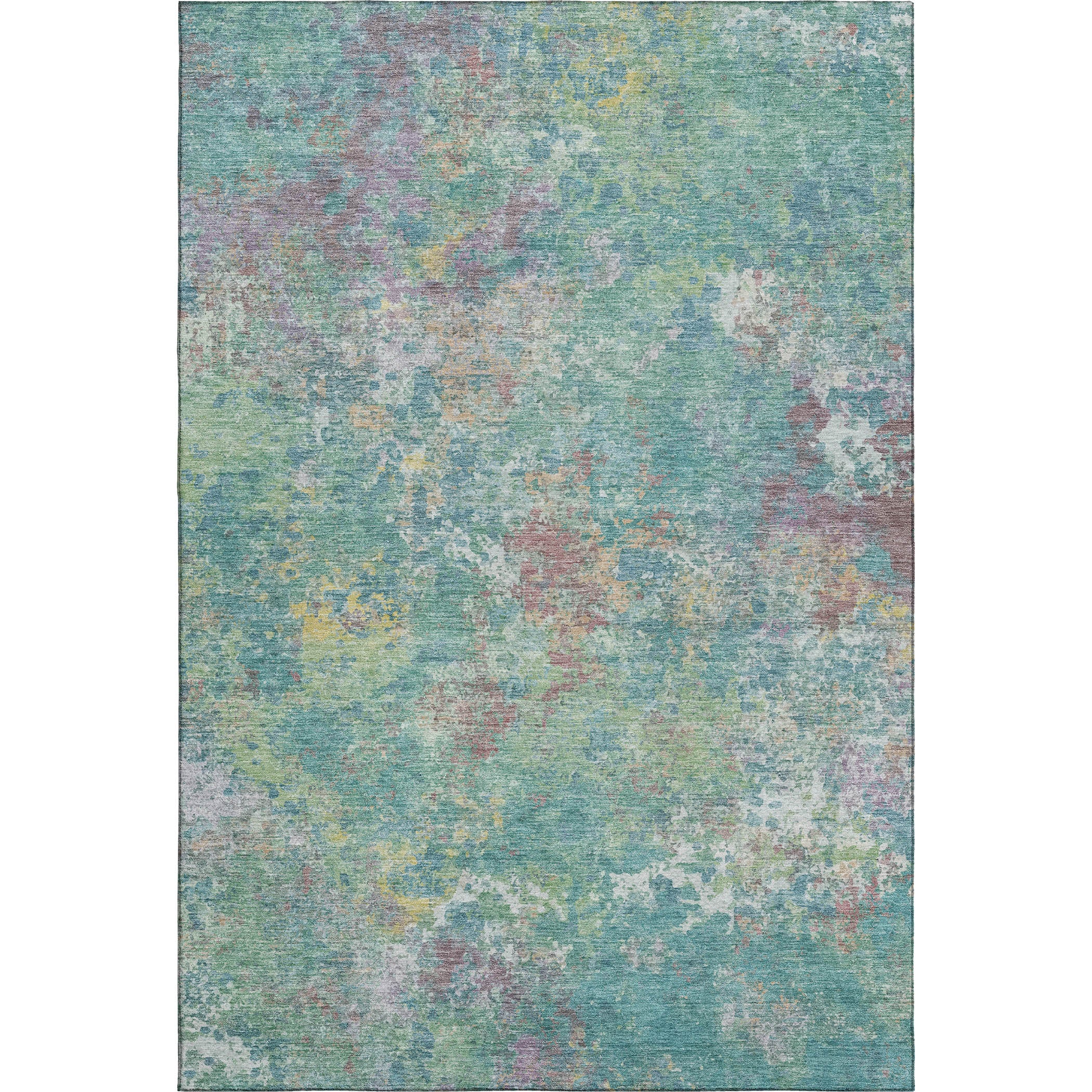 Havana Machine Washable Transitional Teal Rug 2'6" x 3'10" #shape_Rectangle