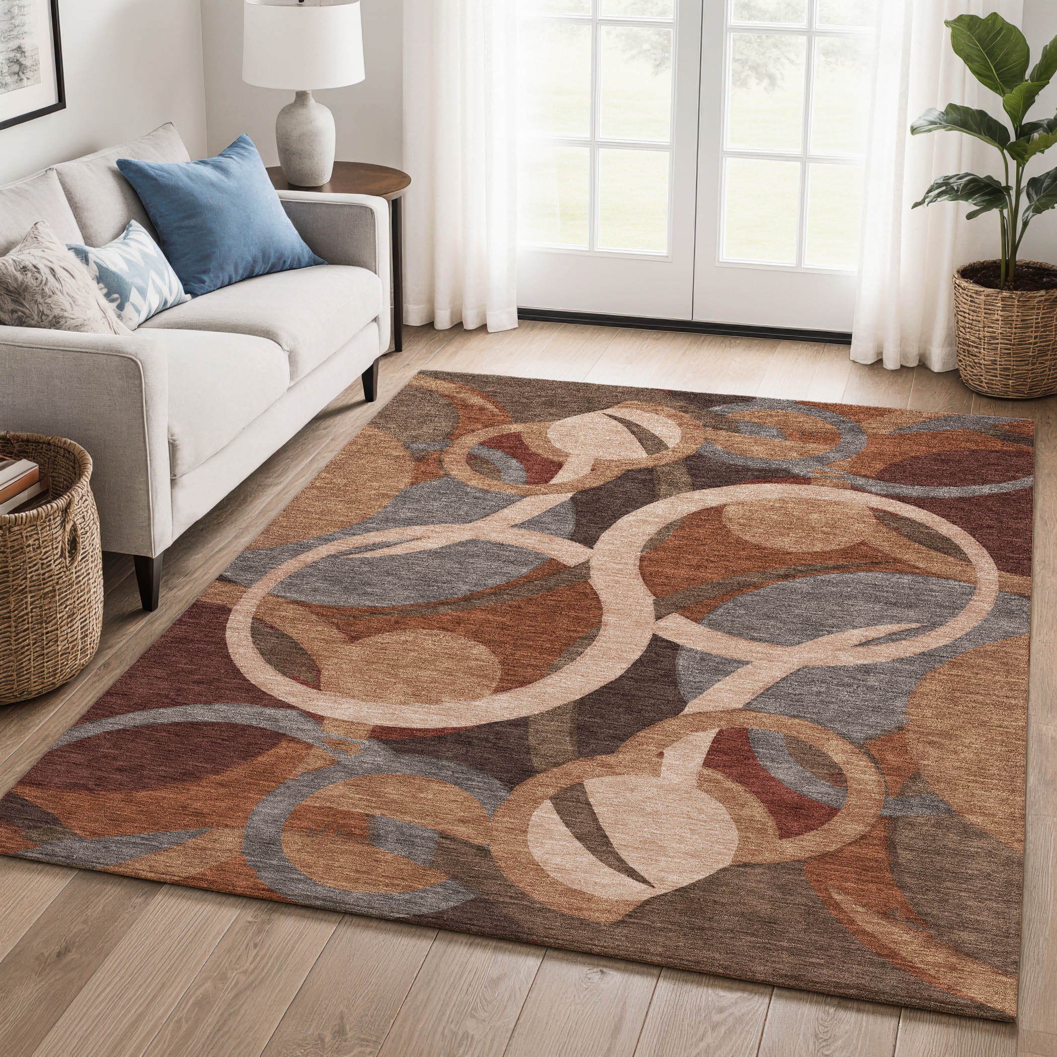 Sintra Machine Washable Transitional Burgundy Red Rug 2'6" x 3'10" #shape_Rectangle