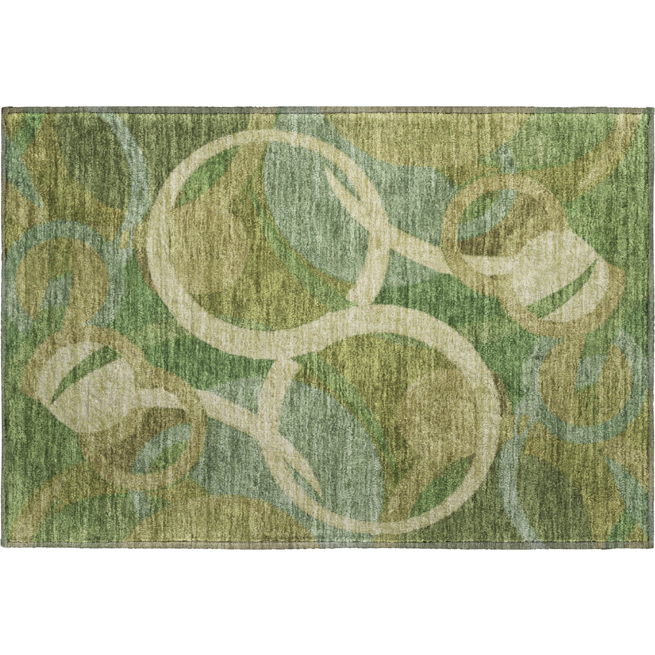 Sintra Machine Washable Transitional Green Rug 1'8" x 2'6" #shape_Rectangle