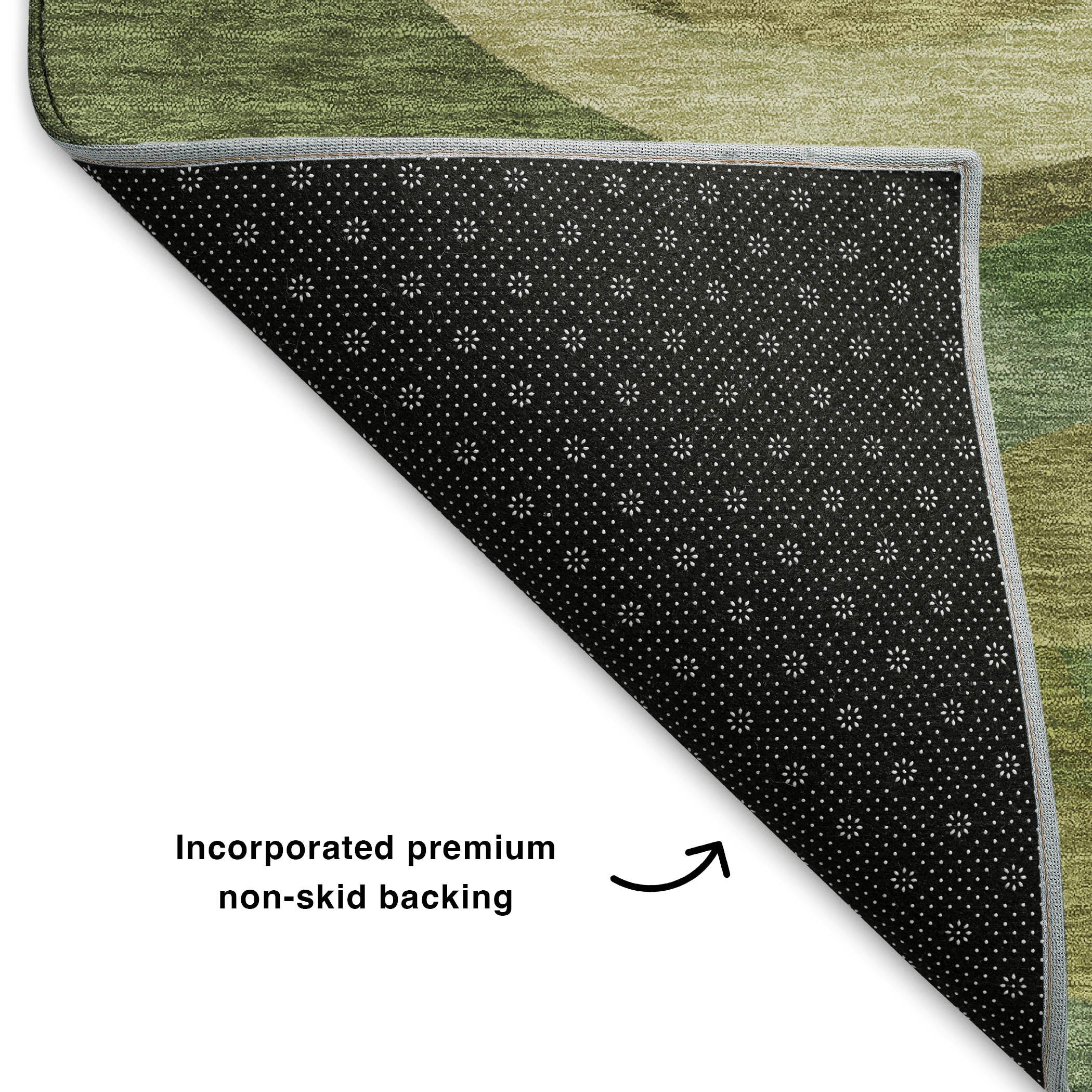 Sintra Machine Washable Transitional Green Rug 1'8" x 2'6" #shape_Rectangle